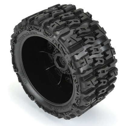 5.7" Trencher Premounted Tires with Black Raid 8x48 Removable 24mm Hex Wheels for 1/6 Kraton 8S or X-Maxx (2) (PRO1024010)_5