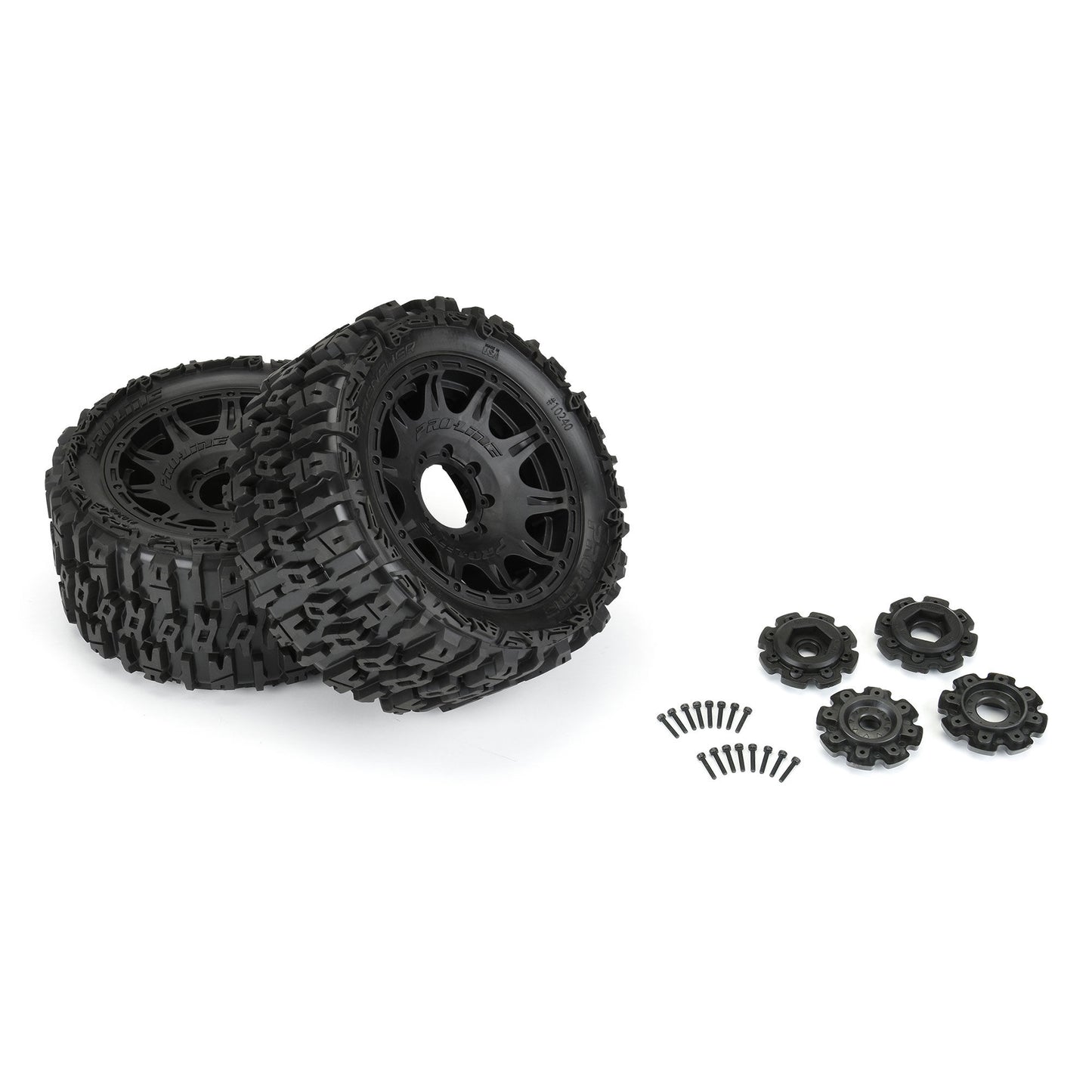 5.7" Trencher Premounted Tires with Black Raid 8x48 Removable 24mm Hex Wheels for 1/6 Kraton 8S or X-Maxx (2) (PRO1024010)_4