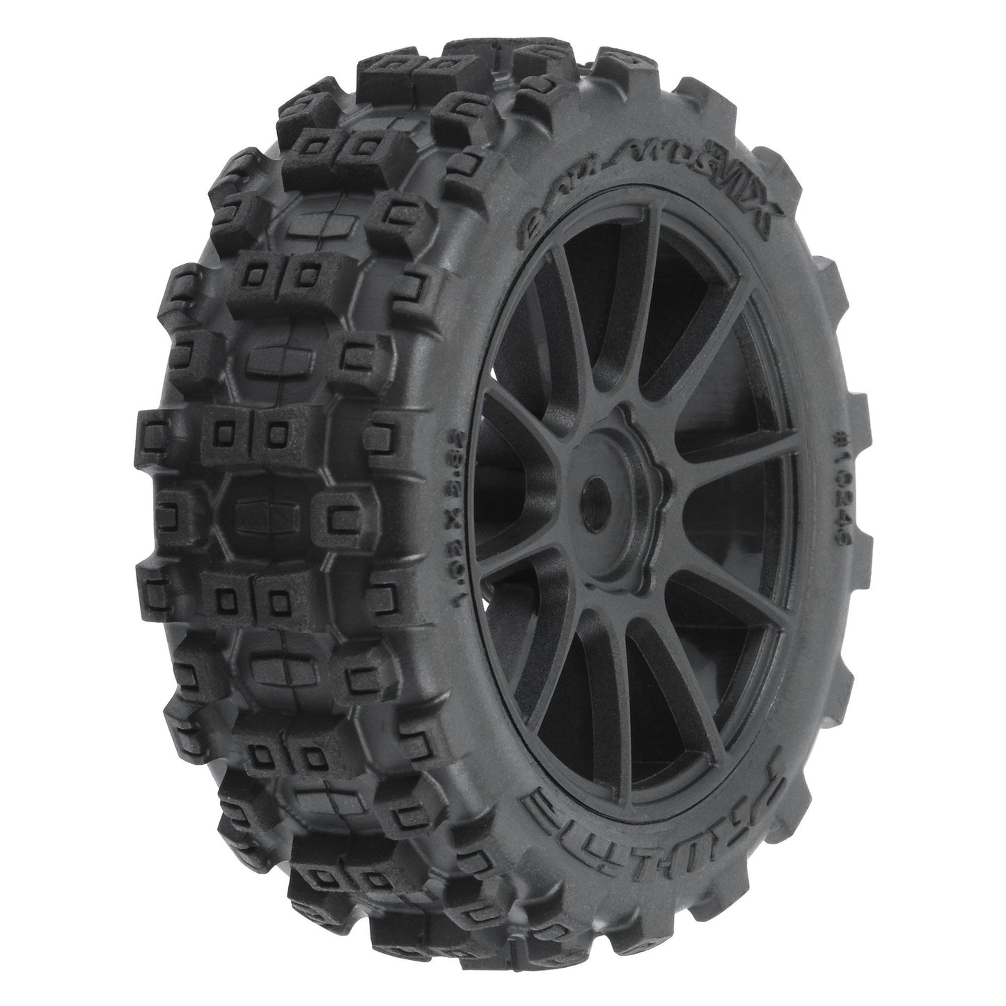 Badlands MX 1.9" All-Terrain Buggy Tires (4) Mounted on Mach-10 Black 1.9" 12mm Hex Wheels for Typhon GROM 4x4 Front or Rear