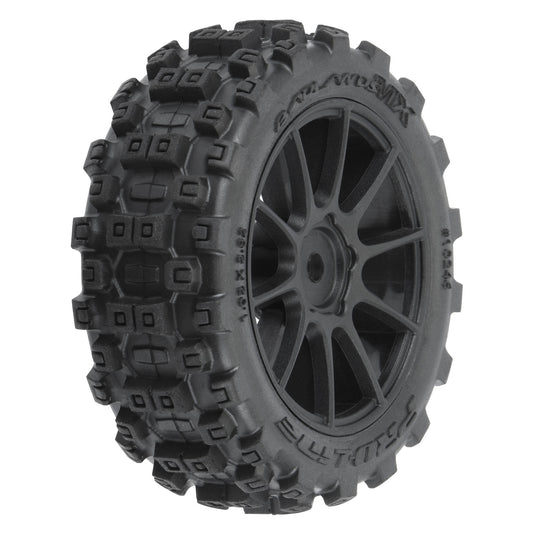 Badlands MX 1.9" All-Terrain Buggy Tires (4) Mounted on Mach-10 Black 1.9" 12mm Hex Wheels for Typhon GROM 4x4 Front or Rear