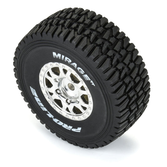 Mirage TT Premounted Tires with Satin Silver Impulse Wheels for Mojave GROM (4) (PRO1025310)