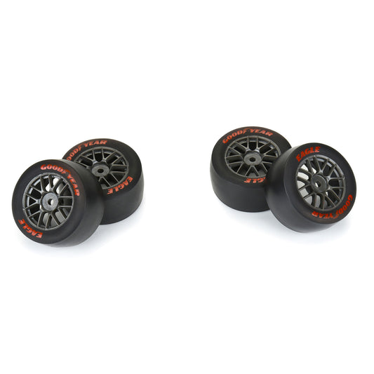 Goodyear Eagle Option Tire F/R MTD Grey for Losi NASCAR Racecar (4)