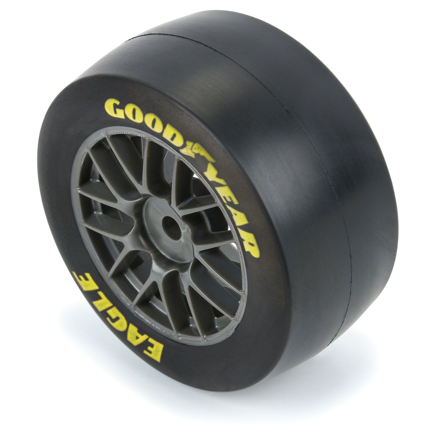 Goodyear Eagle Soft Tire F/R MTD Gray Wheels (4): Losi NASCAR