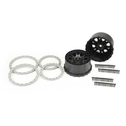 Impulse Pro-Loc Black Wheels with Stone Gray Rings for X-Maxx (2) (PRO276303)_4