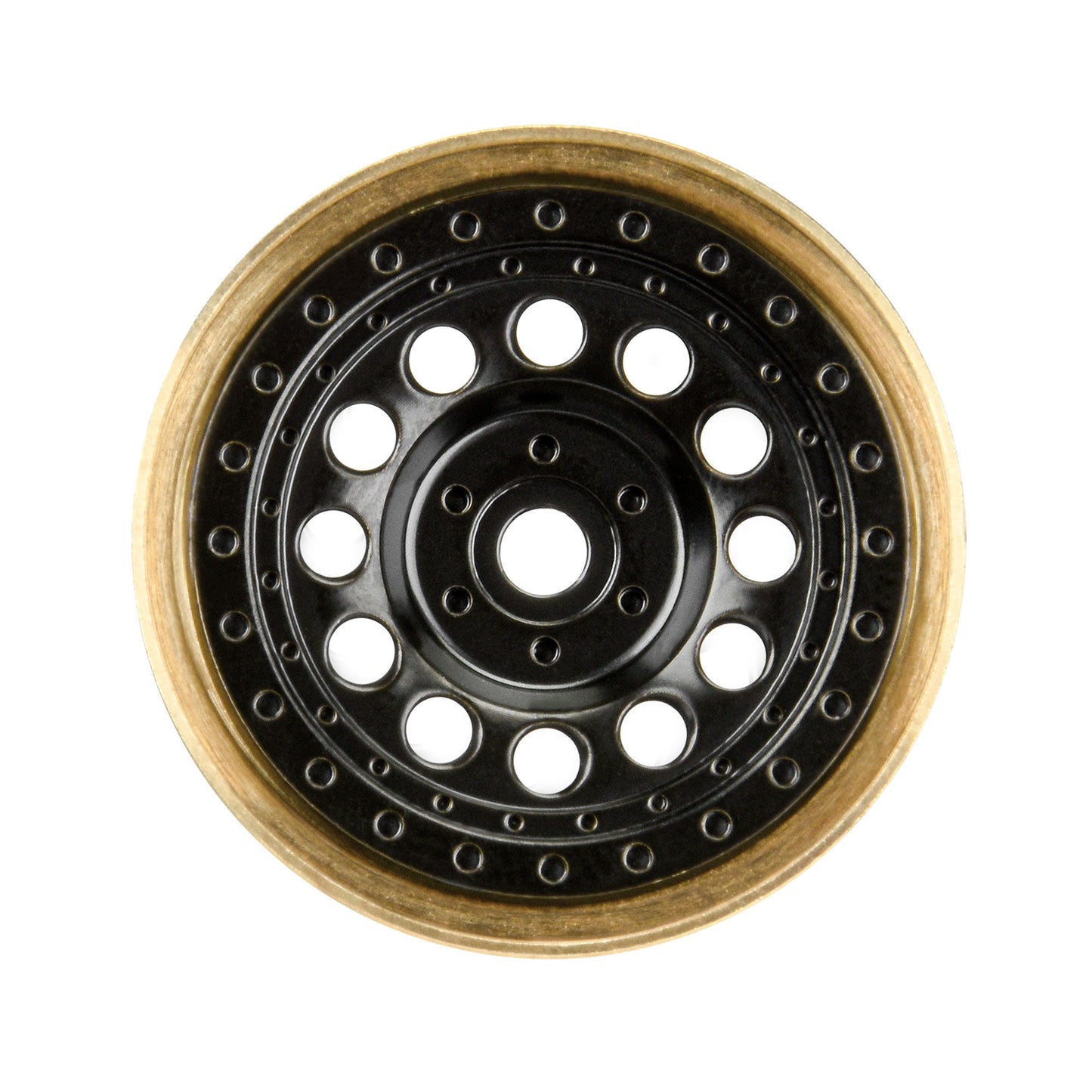 1.0" Rock Shooter Black Brass Wheels with 7mm Hexes for 1/24 Rock Crawler (2) (PRO281200)_1