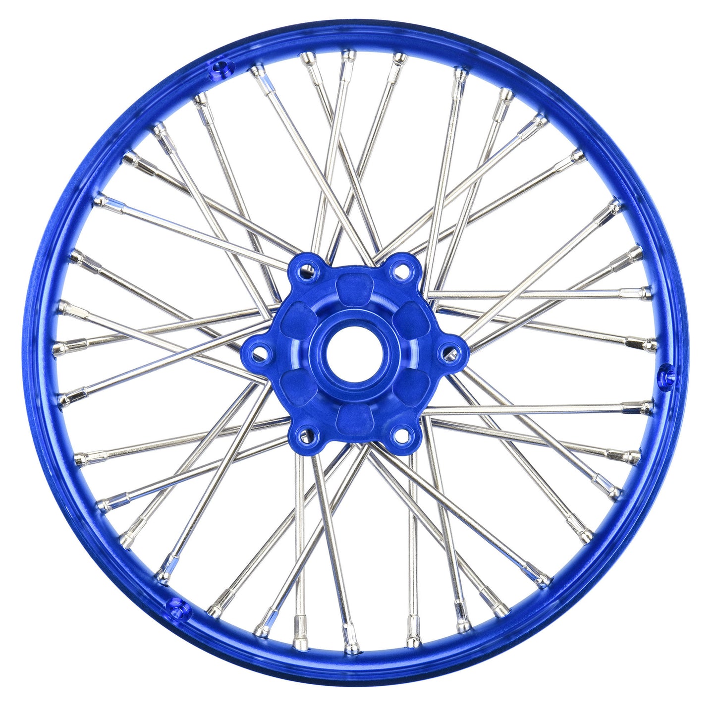 Aluminum Pro-Spec V2 Bead Blue Assembled Front Wheel for 1/4 Promoto-MX (PRO283600T1)_1