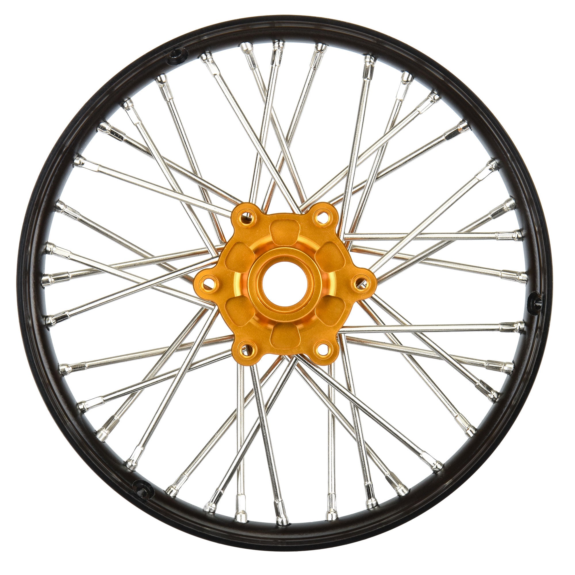 Aluminum Pro-Spec V2 Bead Black/Gold Assembled Front Wheel for 1/4 Pro ...