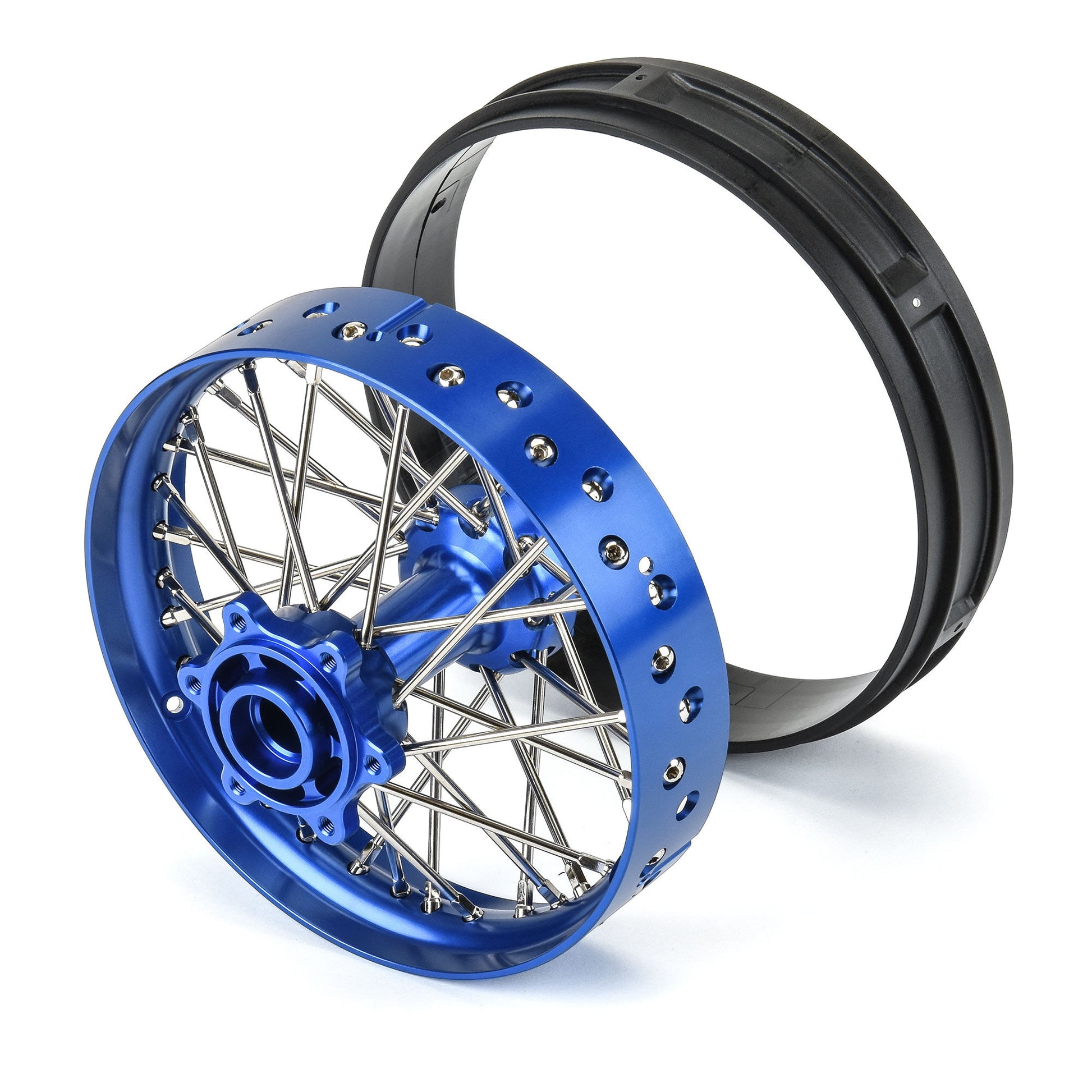 Aluminum Pro-Spec V2 Bead Blue Assembled Rear Wheel for 1/4 Promoto-MX (PRO283700T1)_3