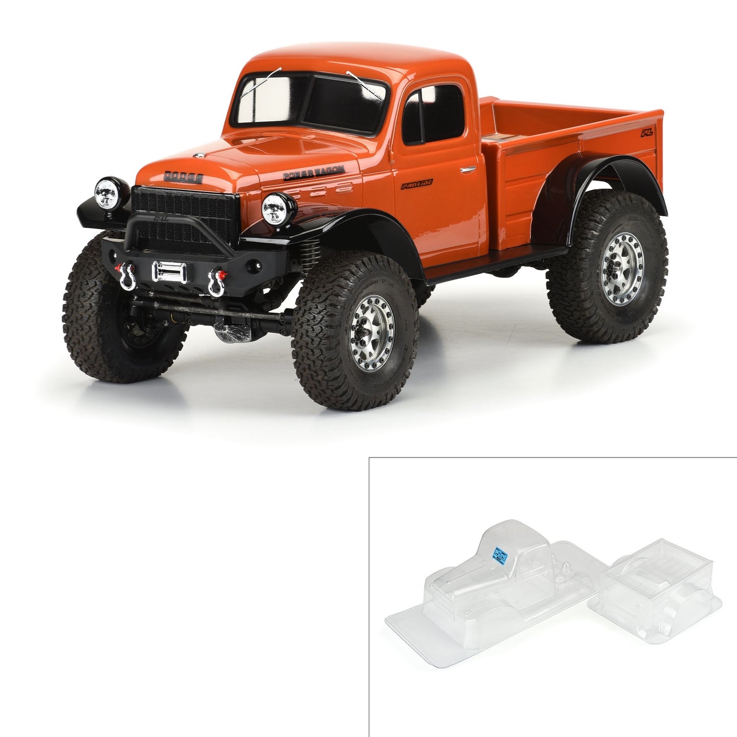 1946 Dodge Power Wagon Clear Body with 12.3" Wheelbase for 1/10 Rock Crawler (PRO349900)_1