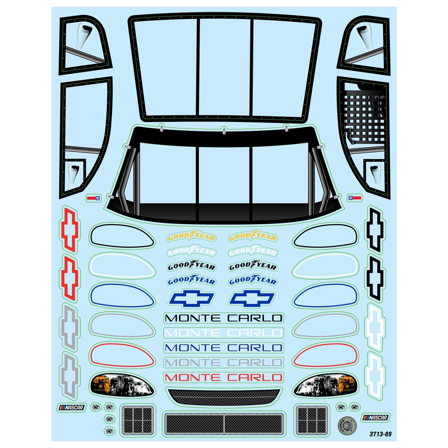 1/12 Pre-Cut 1996 Chevy Monte Carlo Clear Body: Losi NASCAR
