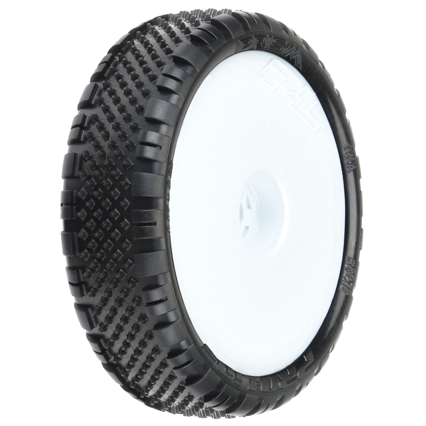 Prism 2.2" 2WD Z3 Mounted on Narrow White Wheels, Front for Kyosho RB7, Team Associated B6, B6D (2) (PRO827813)