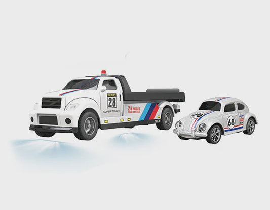 1/64 Diecast RC Hauler and Beetle Ready to Run with App Control (White) (RCPHG4-186W)
