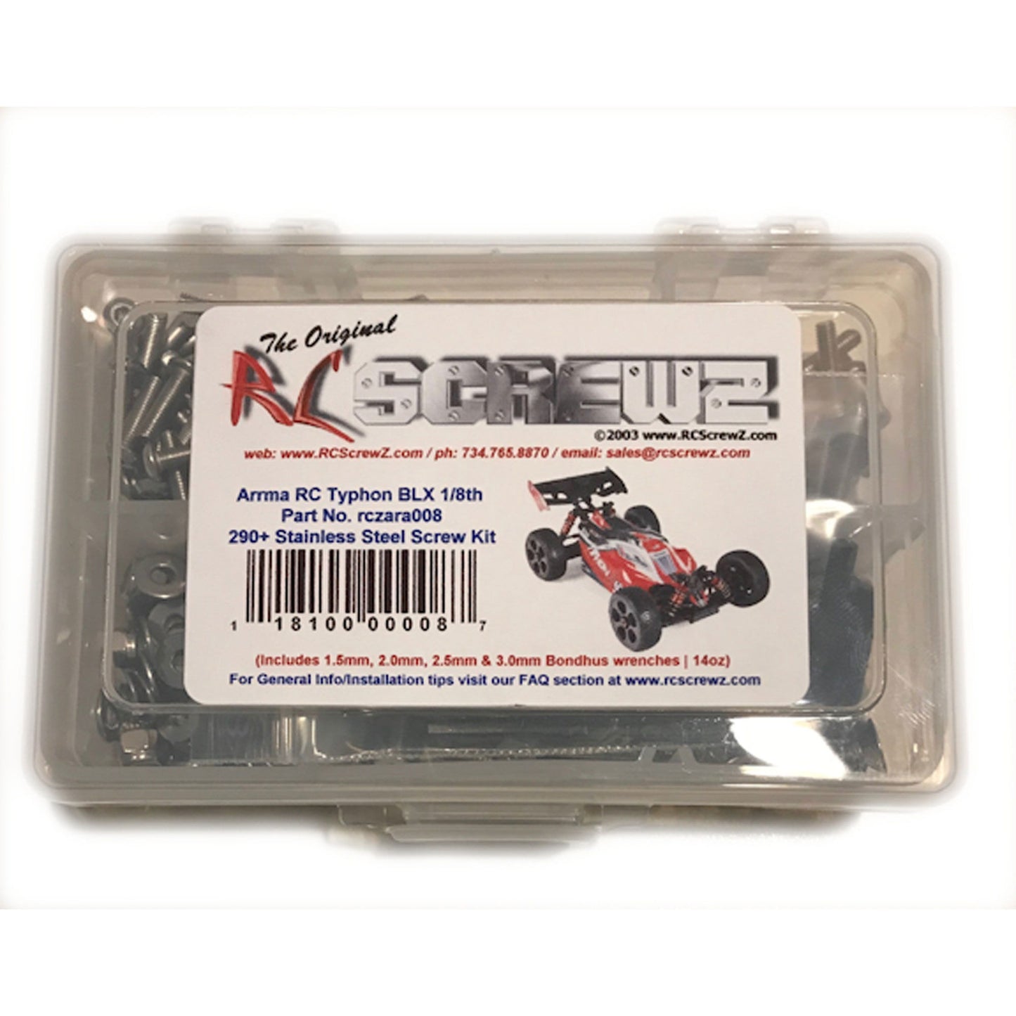 Stainless Steel Screw Set for ARRMA TYPHON BLX 1/8 (RCZARA008)