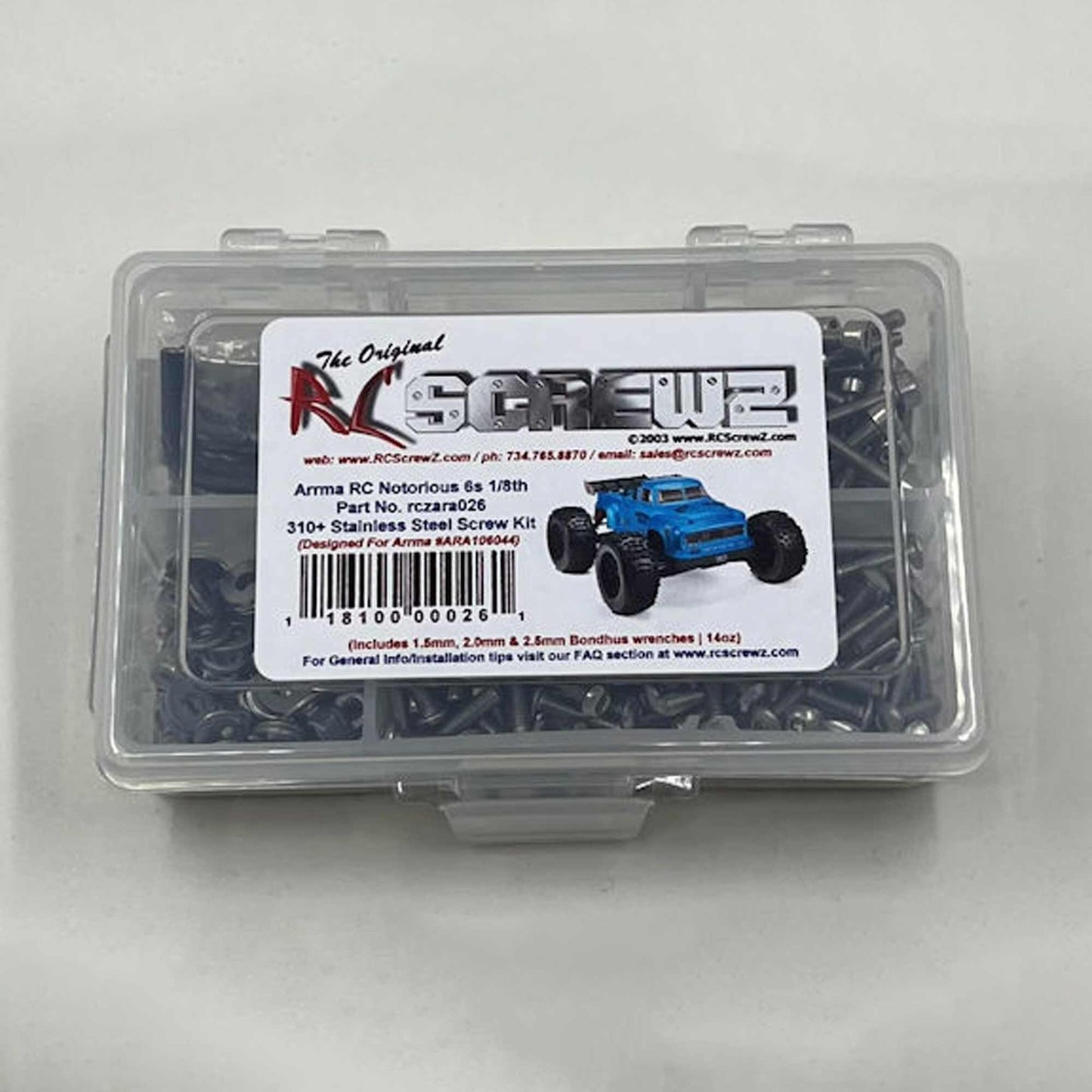 Stainless Steel Screw Kit for 1/8 Arrma Nortious (RCZARA026)