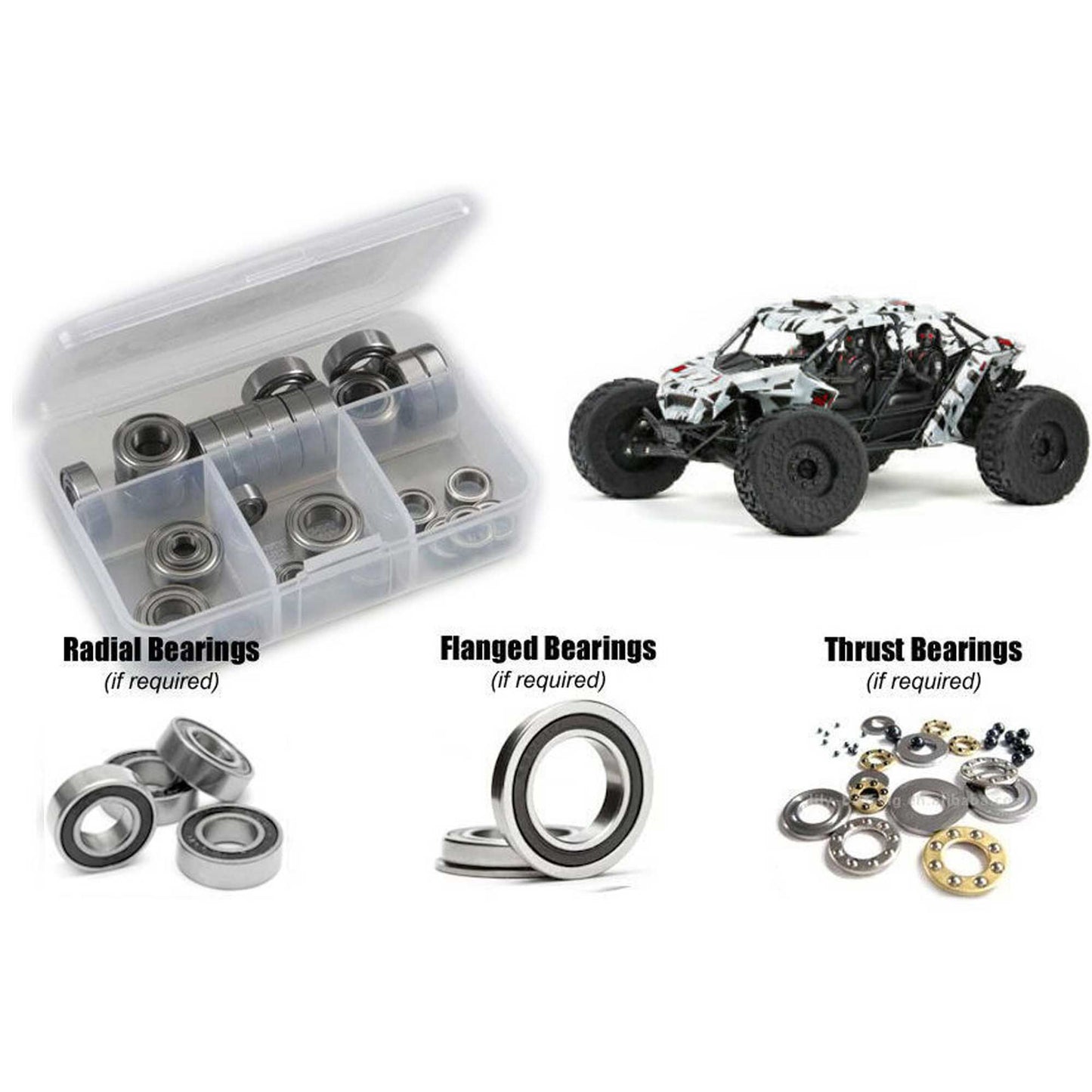 Rubber Shielded Bearing Kit for 1/7 Arrma Fireteam 6S BLX (RCZARA044R)