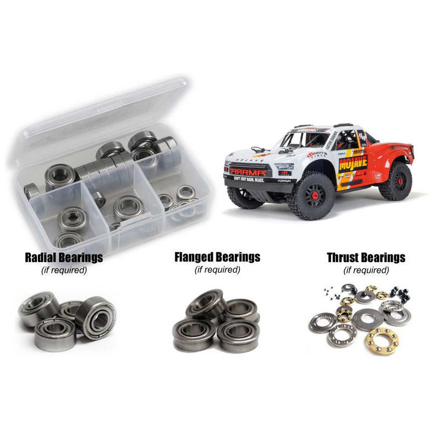 Metal Shielded Bearing Kit for 1/8 Arrma Mojave 4S BLX (RCZARA052B)