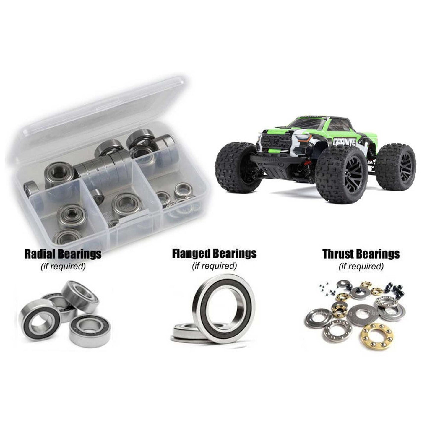 Rubber Shielded Bearing Kit for 1/18 Arrma Granite Grom (RCZARA053R)