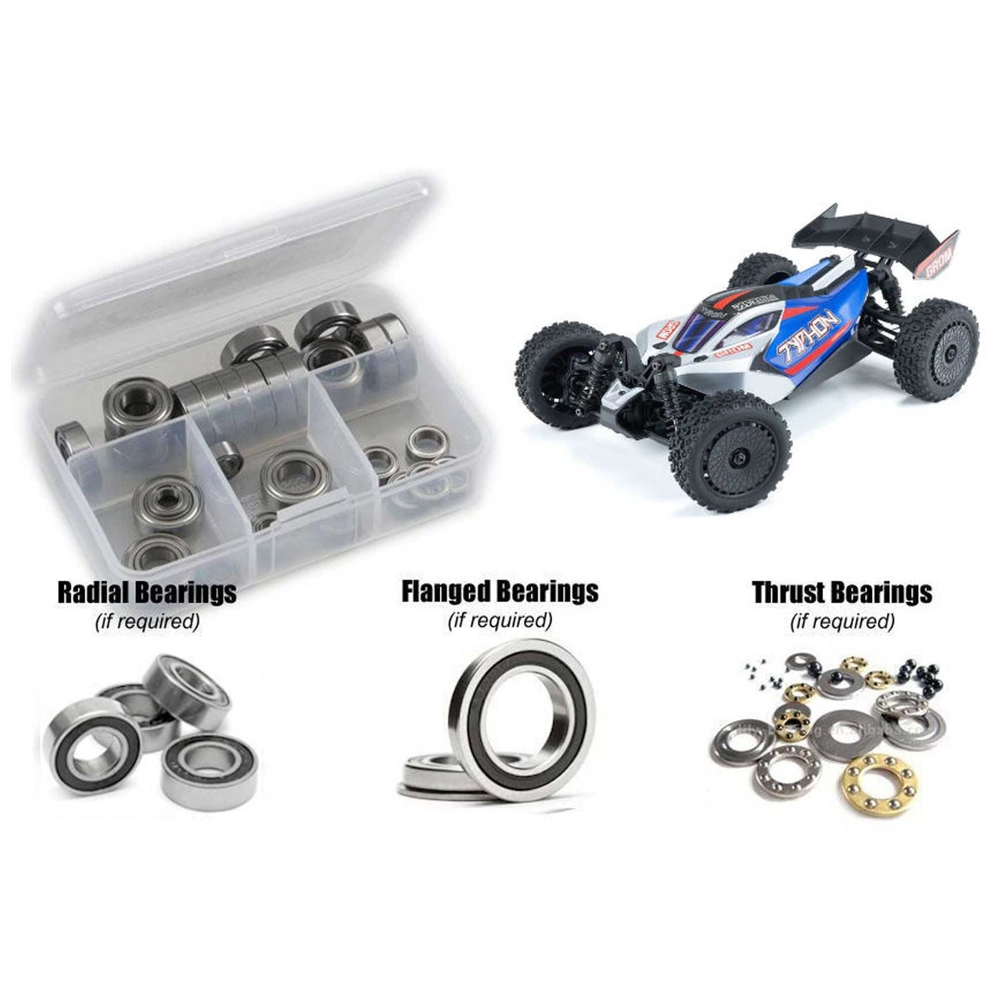Rubber Shielded Bearing Kit for ARRMA TYPHON GROM MEGA (RCZARA056R)