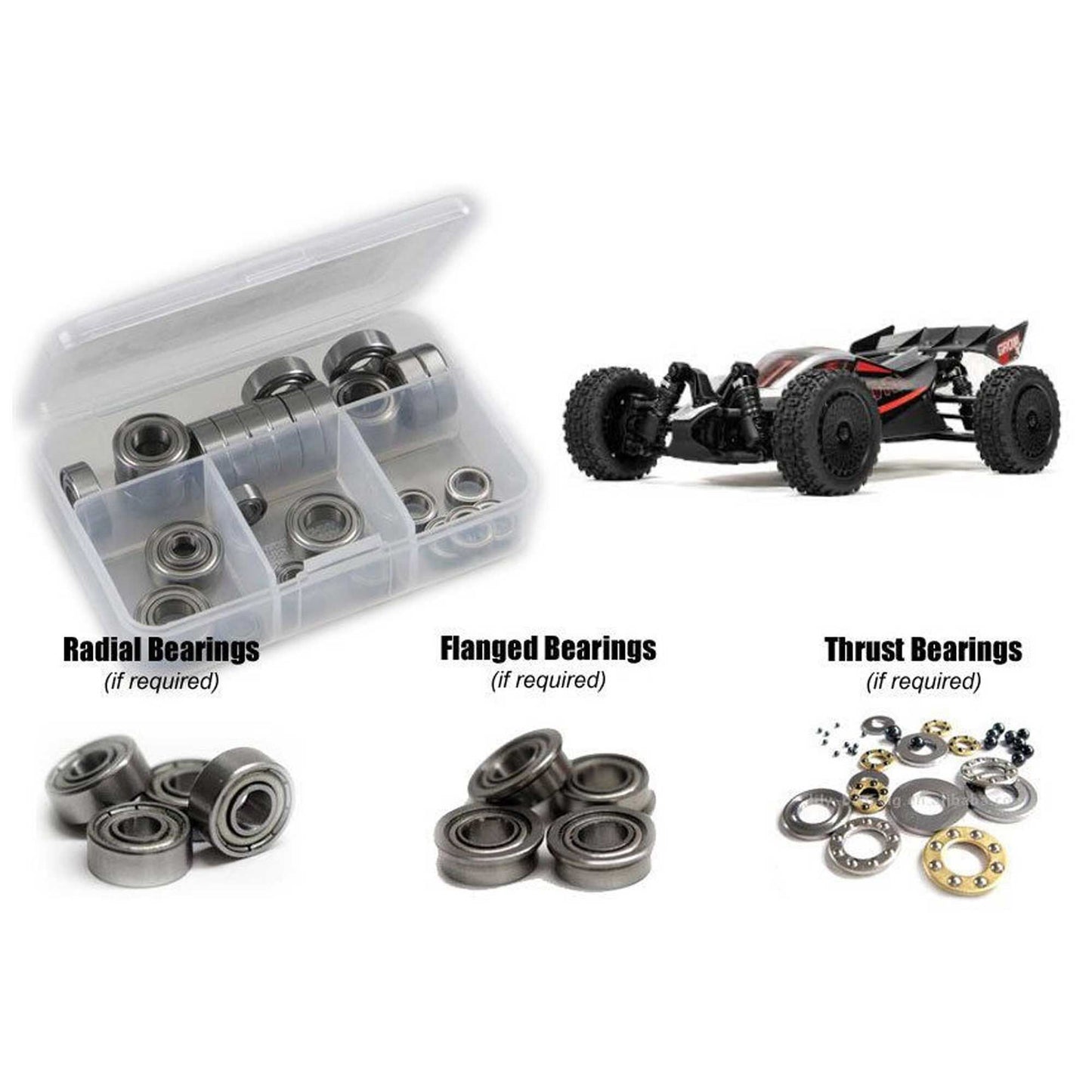 Metal Shielded Bearing Kit for 1/14 Arrma Typhon Grom 223S BLX (RCZARA063B)