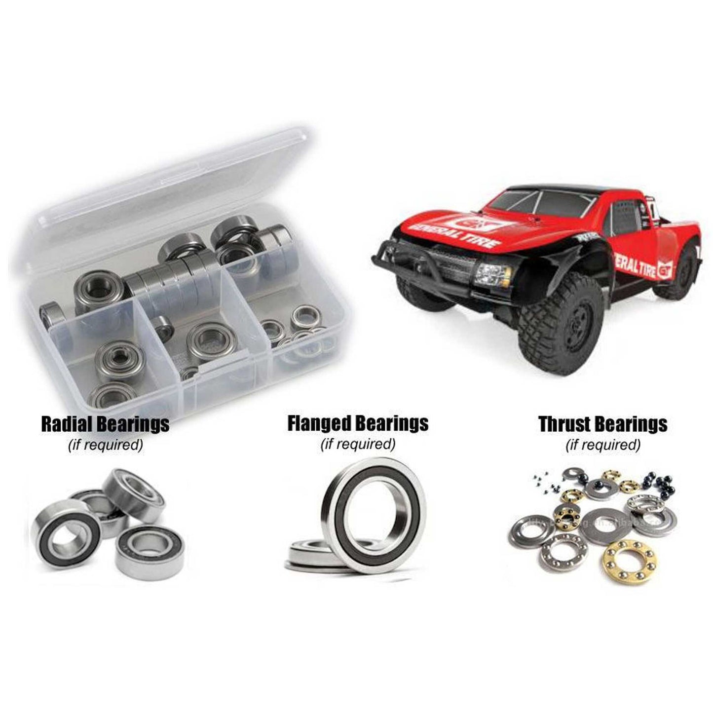 Rubber Shielded Bearing Kit for 1/10 Team Associated Pro4 SC10 (RCZASC116R)