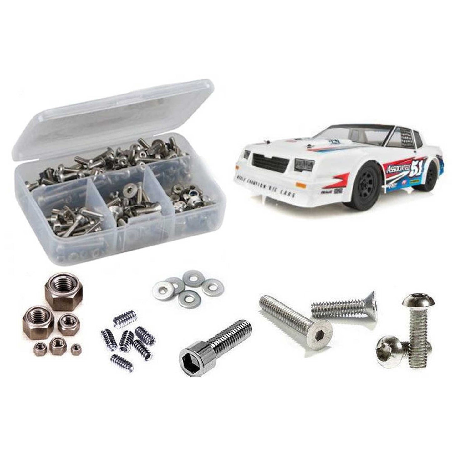 Stainless Steel Screw Kit for 1/10 Team Associated SR10 (RCZASC125)