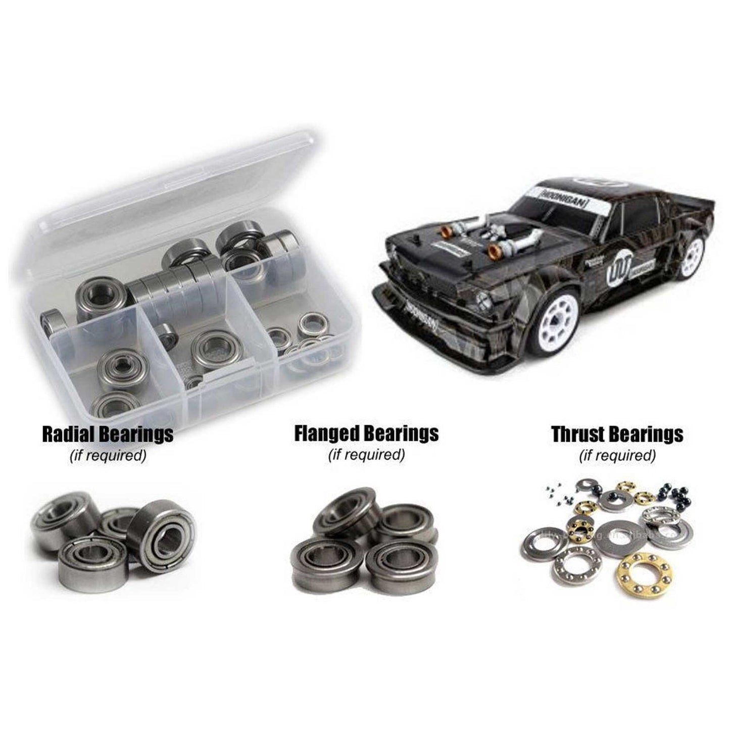 Metal Shielded Bearing Kit for 1/10 Team Associated Apex2 Hoonicorn (RCZASC127B)