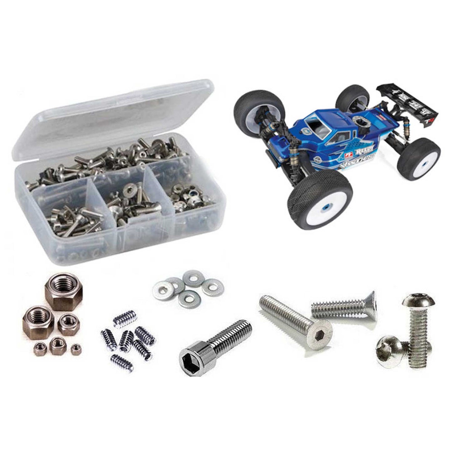 Associated RC8T4 Nitro 1/8th Stainless Steel Screw Kit (RCZASC142)