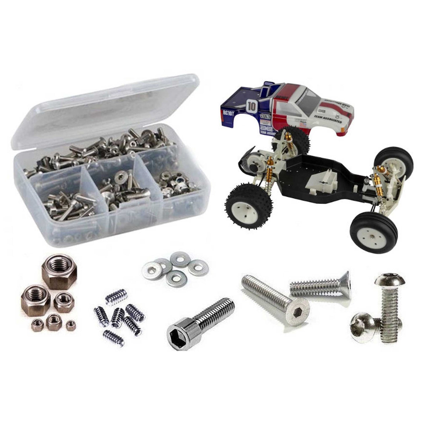 Stainless Steel Screw Kit for 1/10 Team Associated RC10T Classic (RCZASC144)