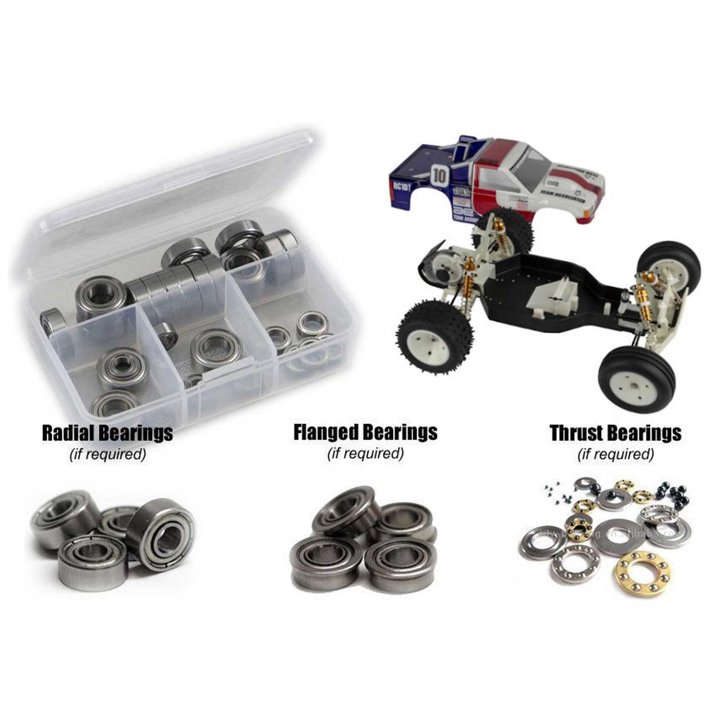Metal Shielded Bearing Kit for 1/10 Team Associated RC10T Classic (RCZASC144B)