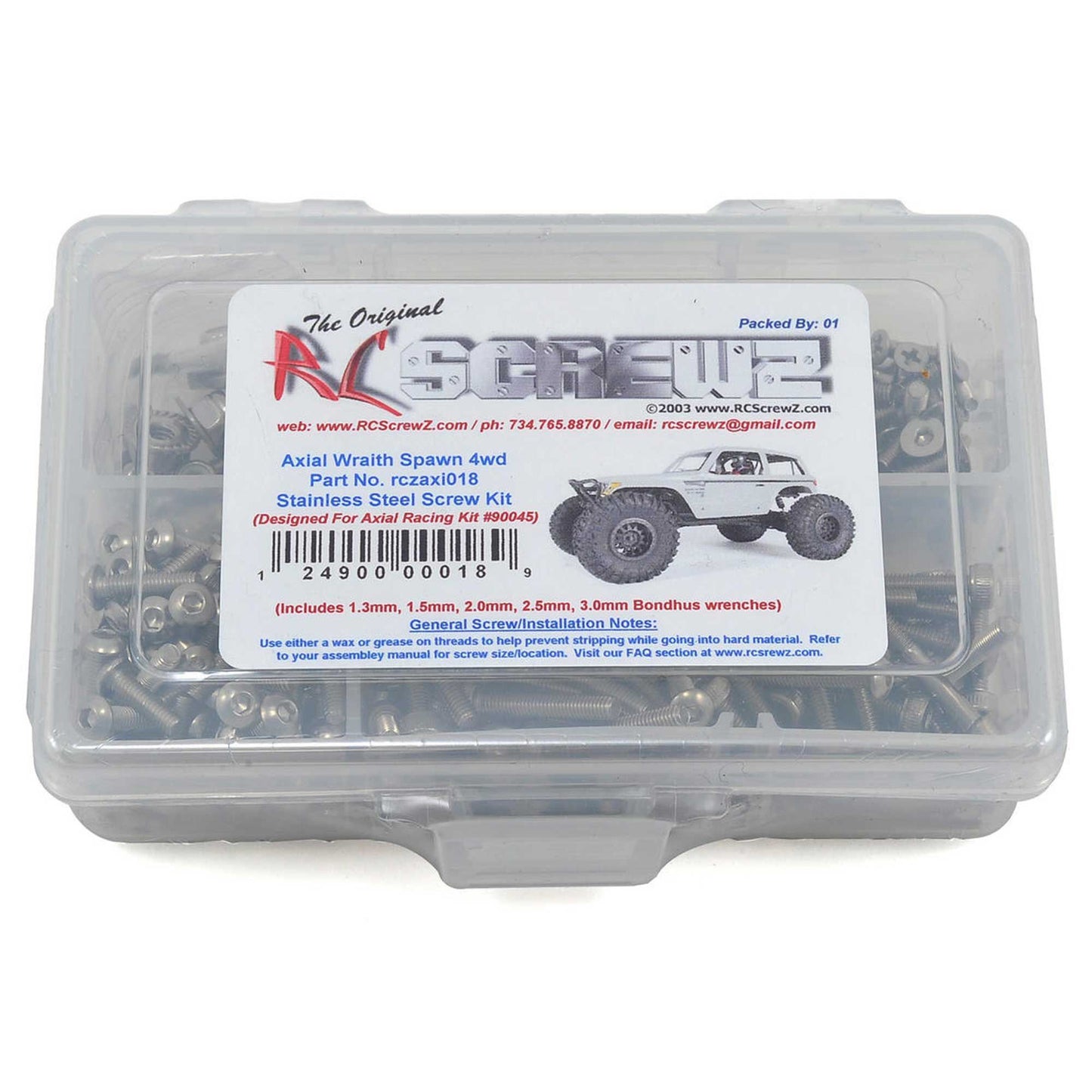 Stainless Steel Screw Set for Axial Wraith Spawn (RCZAXI018)