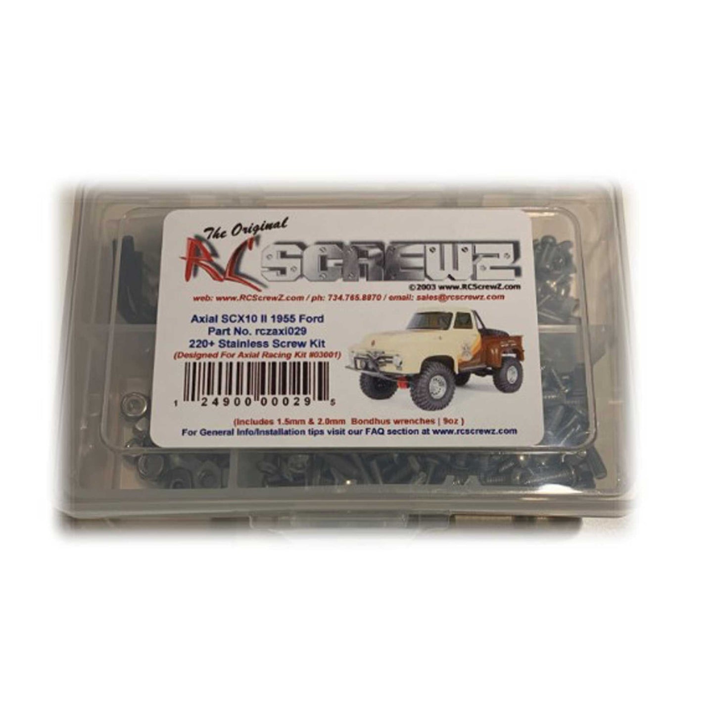 Stainless Steel Screw Kit for Axial SCX10 II '55 Ford (RCZAXI029)