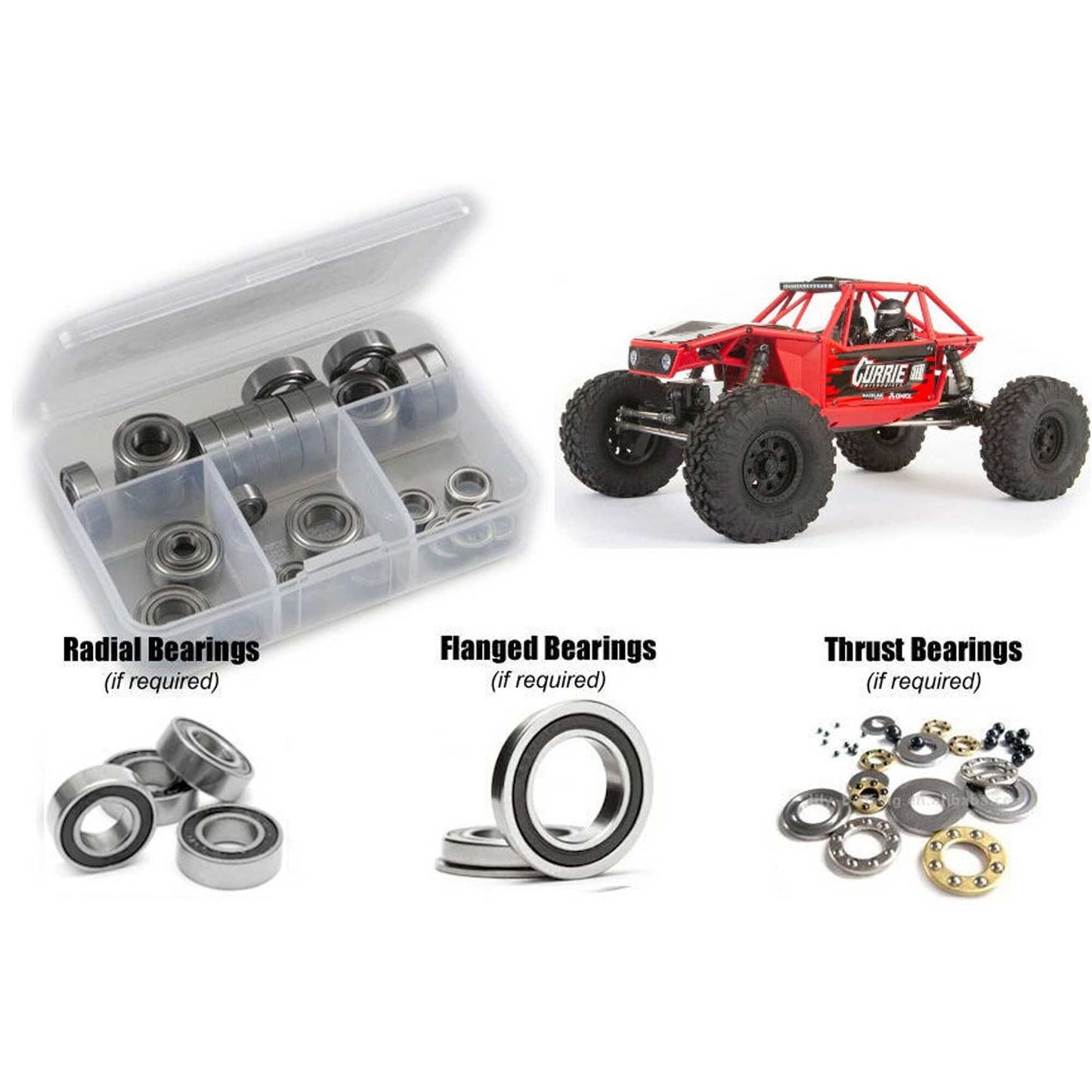 Rubber Shielded Bearing Kit for 1/10 Axial Capra 4WS Unlimited (RCZAXI036R)