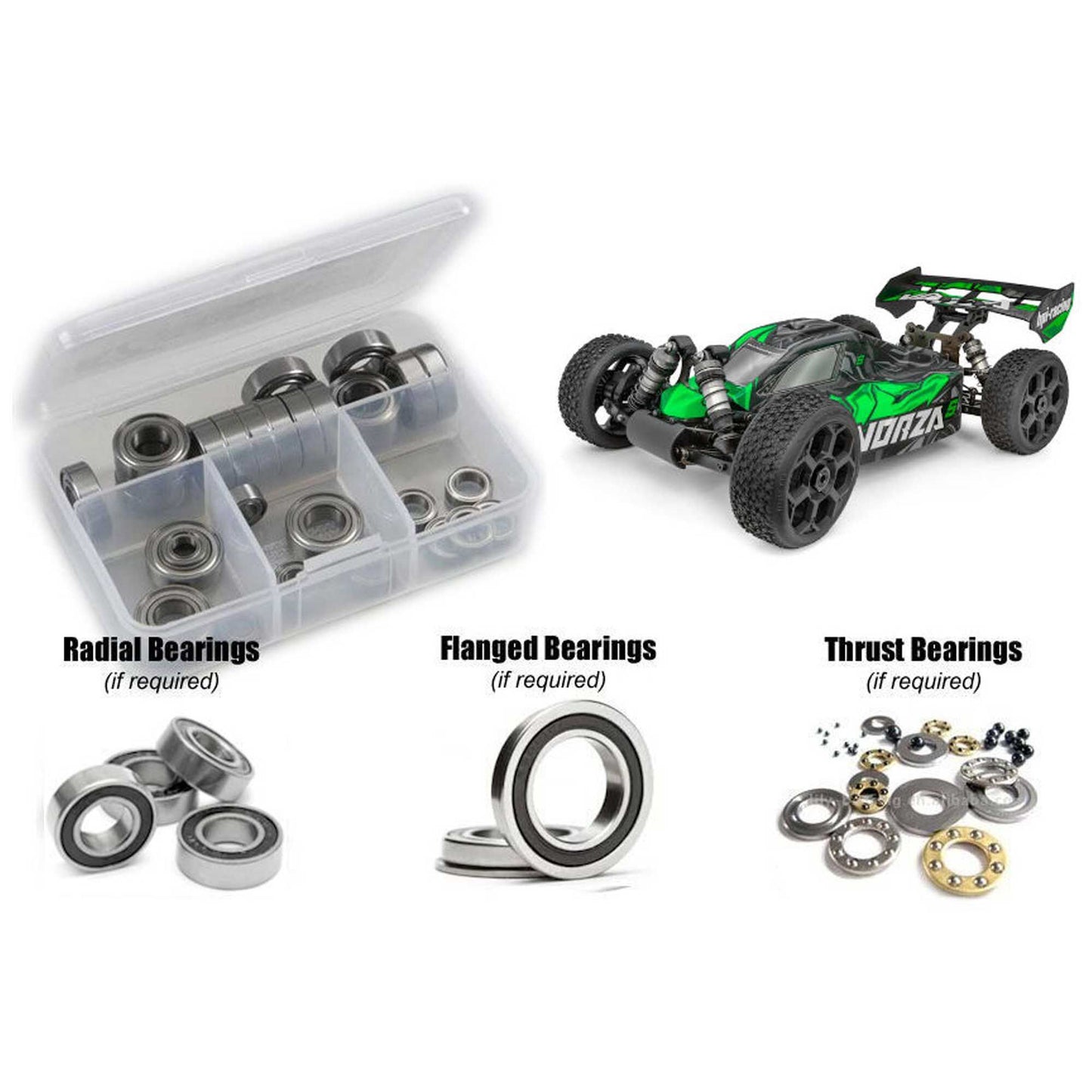 Rubber Shielded Bearing Kit for 1/8 HPI Vorza S Flux (RCZHPI103R)