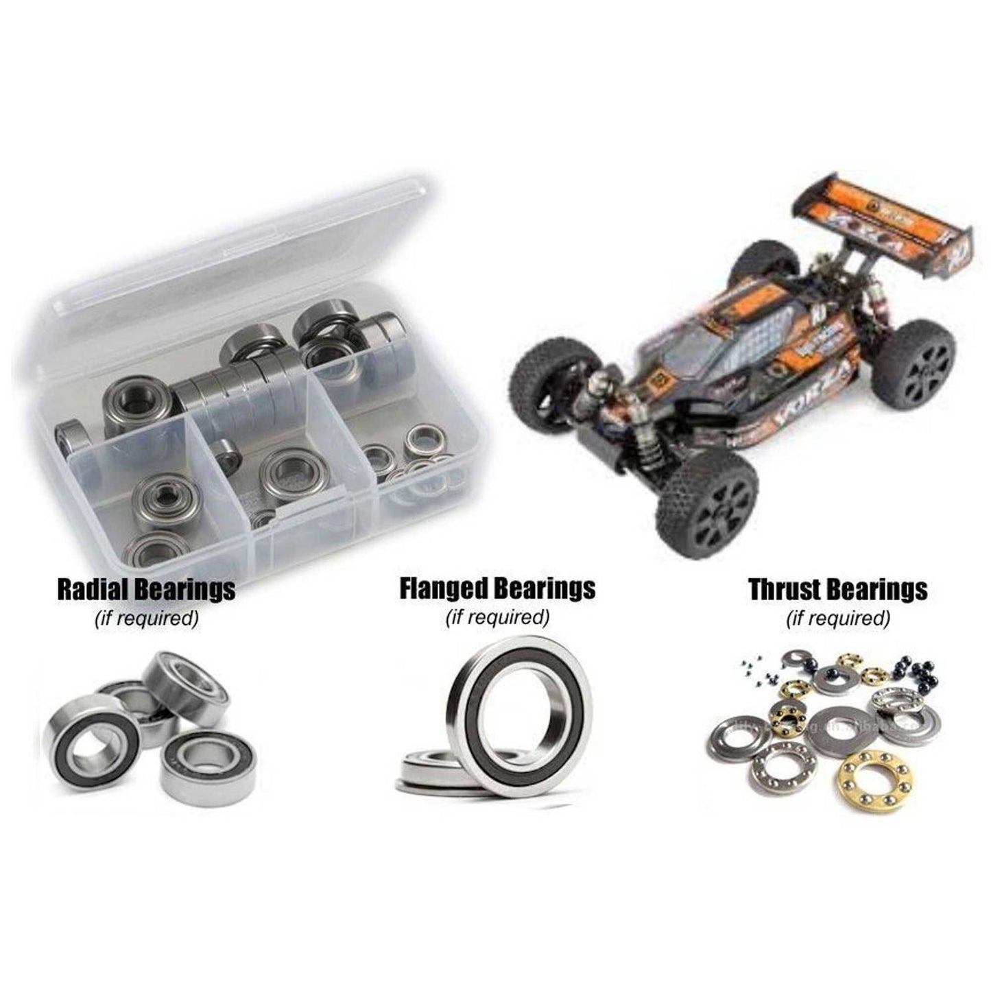 Rubber Shielded Bearing Kit for 1/8 HPI Vorza Flux (RCZHPI104R)