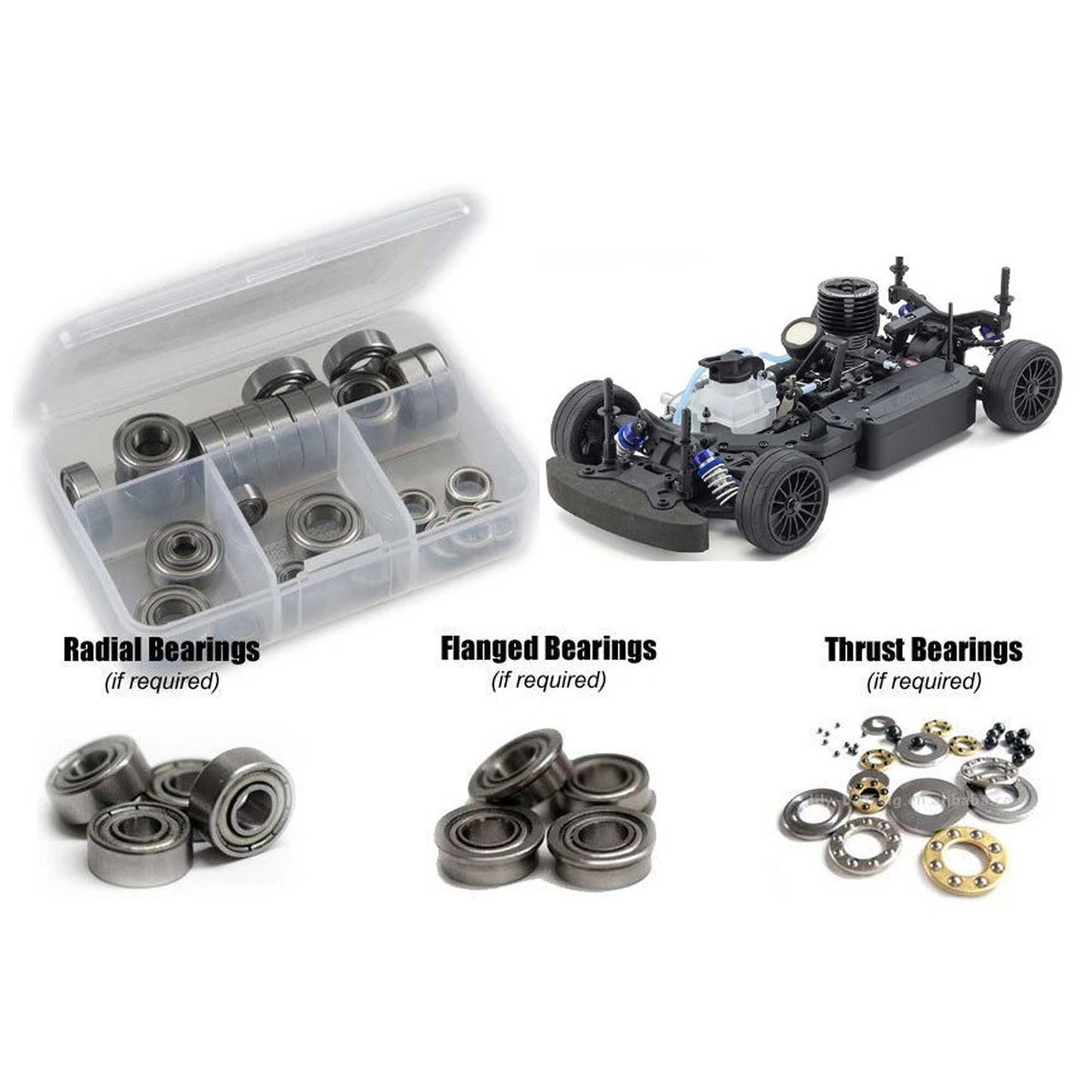 Metal Shielded Bearing Kit for 1/10 Kyosho FW-06 Nitro (RCZKYO212B)