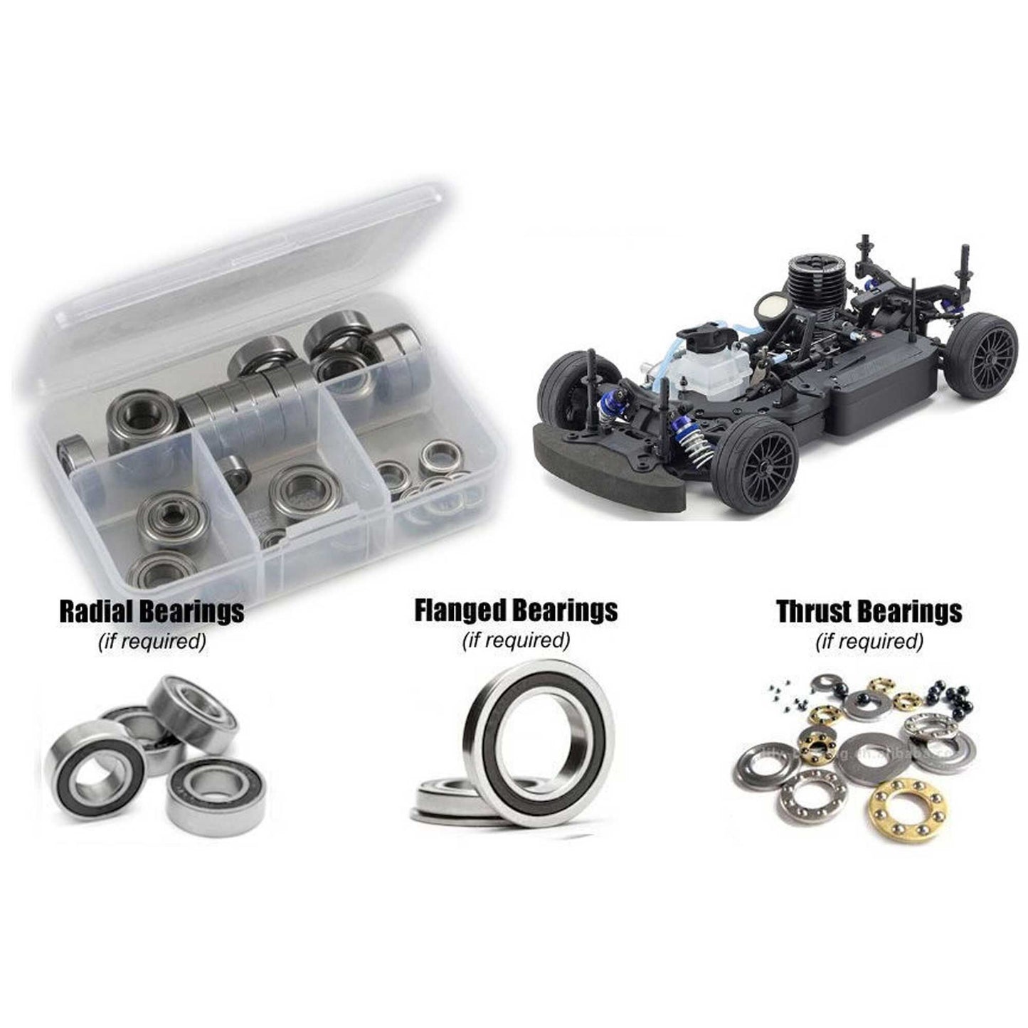 Rubber Shielded Bearing Kit for 1/10 Kyosho FW-06 Nitro (RCZKYO212R)