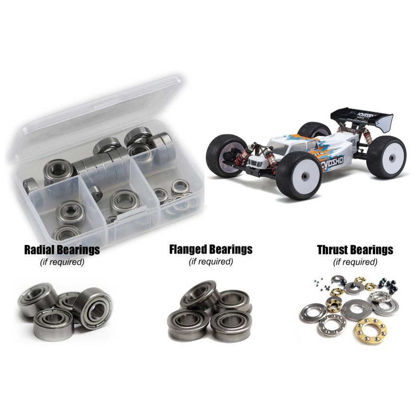 Metal Shielded Bearing Kit for 1/8 Kyosho MP10Te Truggy (RCZKYO213B)