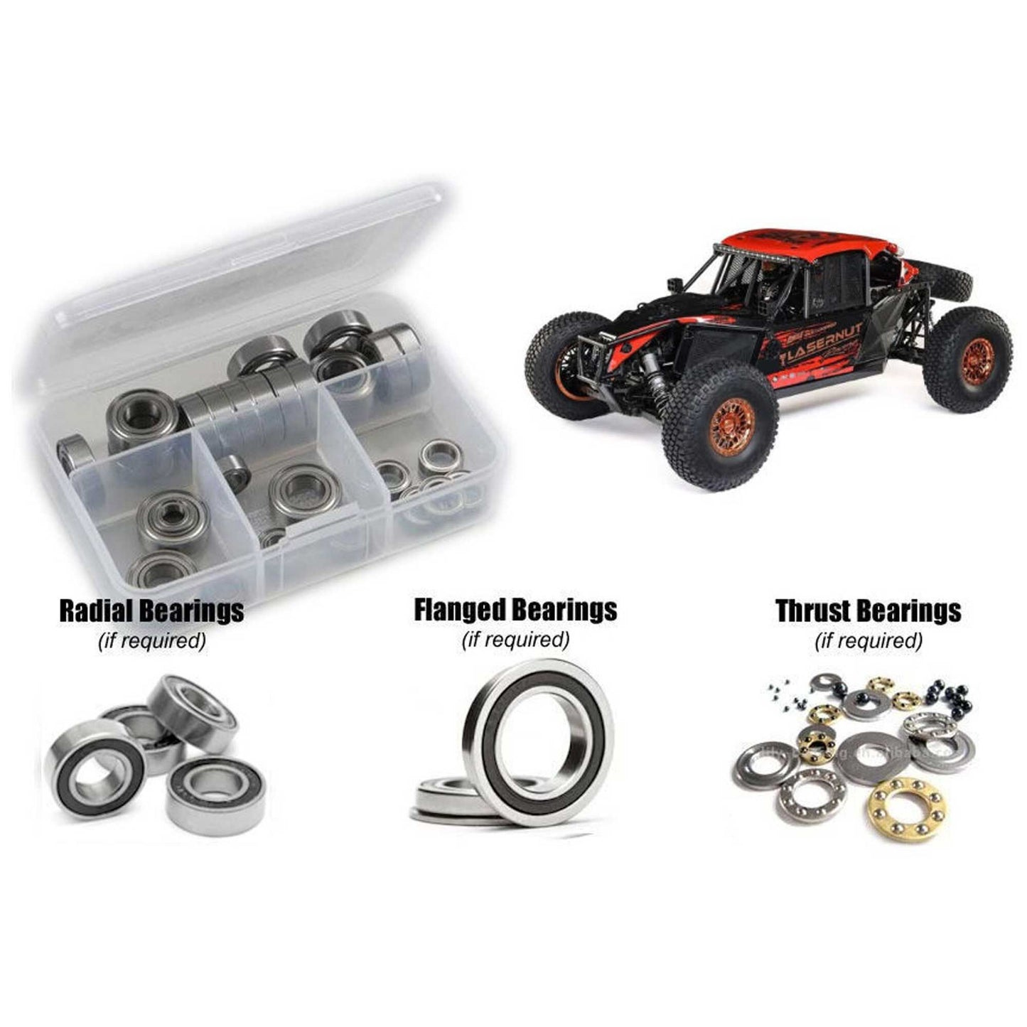 Team Losi 8IGHT-X Super Lasernut 1/6th Rubber Shielded Bearing Kit (RCZLOS144R)