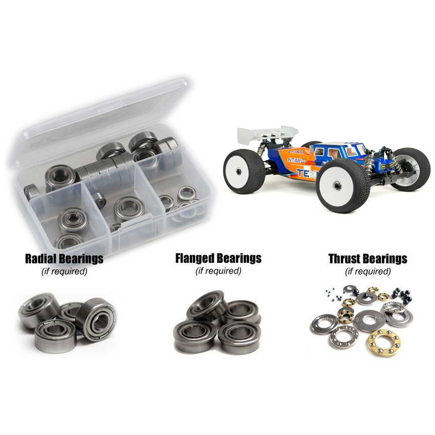 Metal Shielded Bearing Kit for 1/8 Tekno NT48 2.0 (RCZTEK026B)