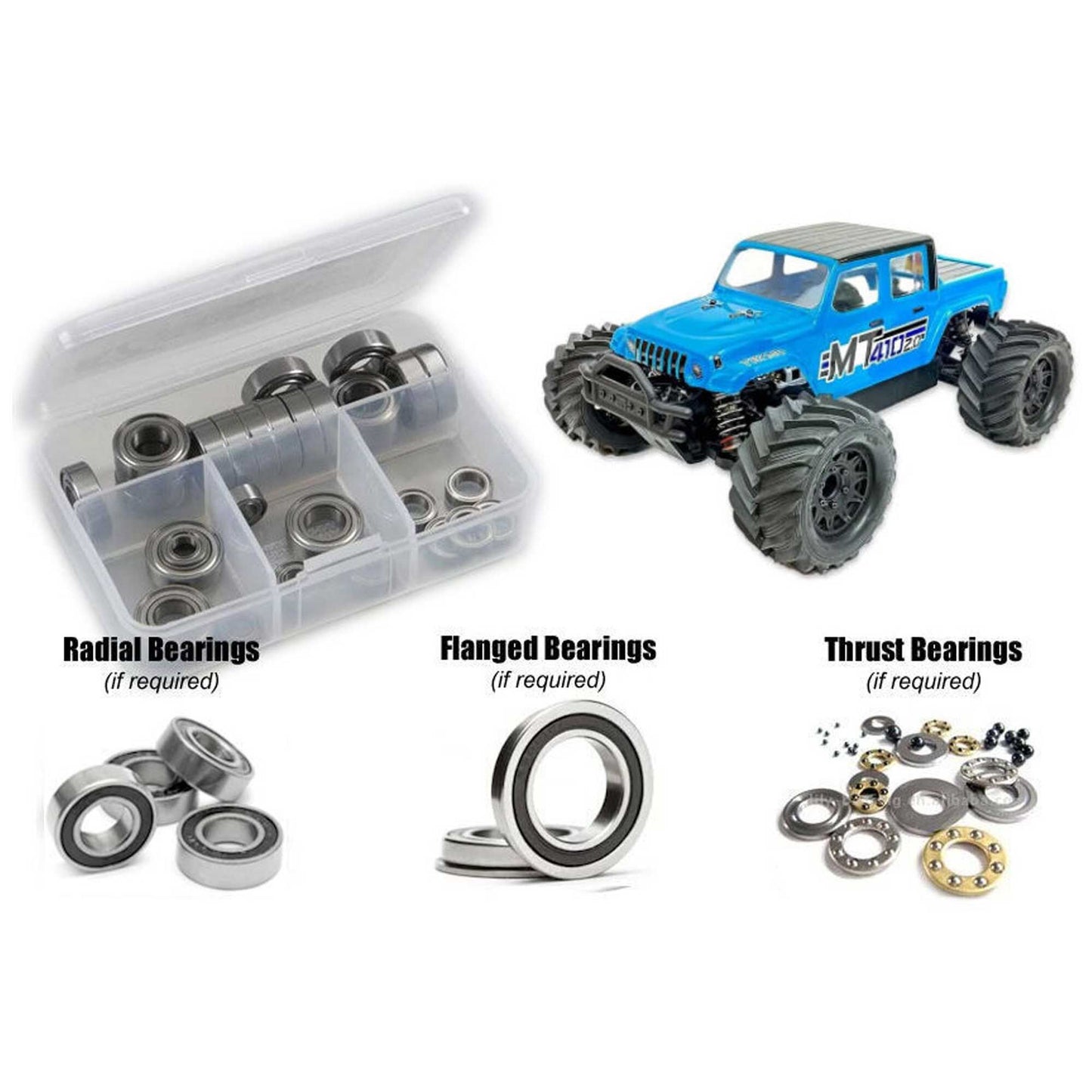 Rubber Shielded Bearing Kit for 1/10 Tekno RC MT410 2.0 (RCZTEK027R)