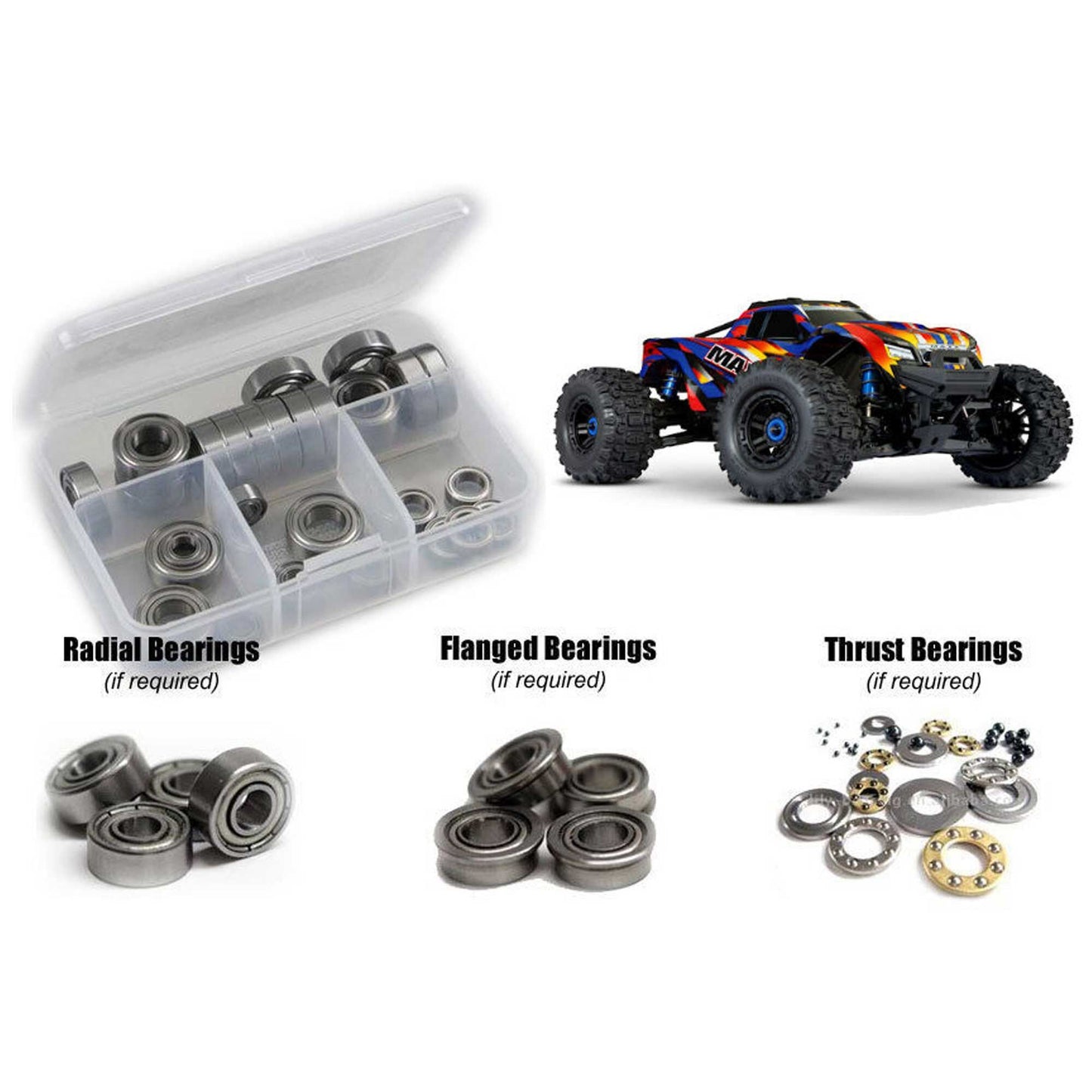 Metal Shielded Bearing Kit for 1/10 Traxxas Wide Maxx (RCZTRA102B)