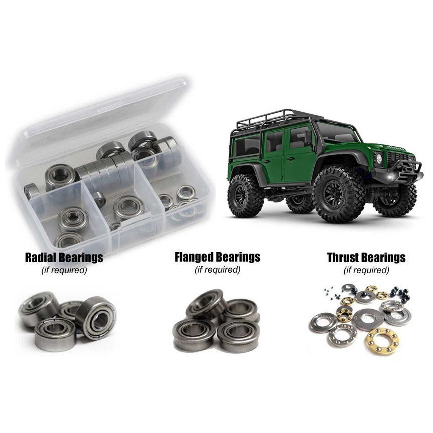 Metal Shielded Bearing Kit for 1/18 Traxxas TRX-4M Defender (RCZTRA105B)