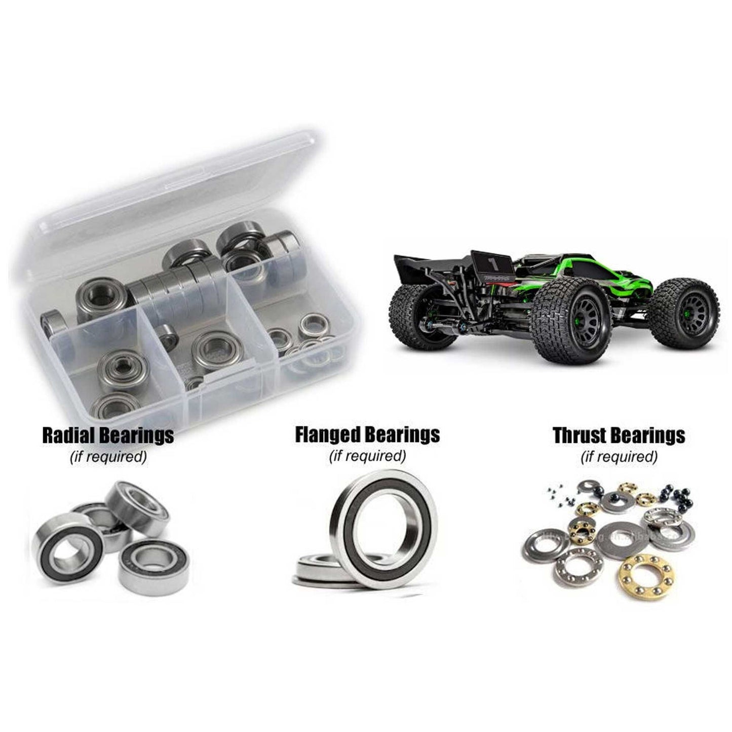 Rubber Shielded Bearing Kit for 1/6 Traxxas XRT (RCZTRA107R)