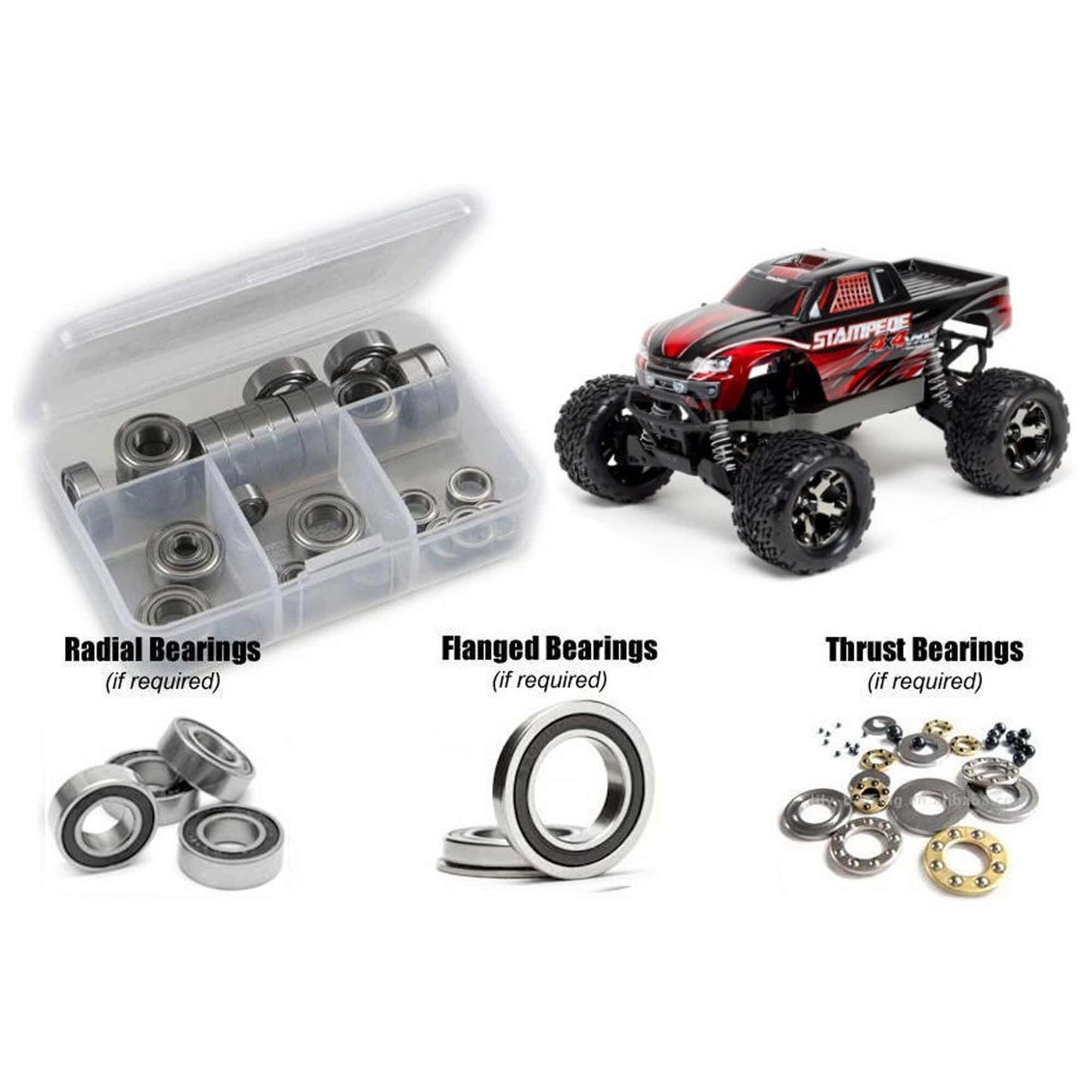 Traxxas Stampede BL-2S 4x4 Rubber Shielded Bearing Kit (RCZTRA114R)