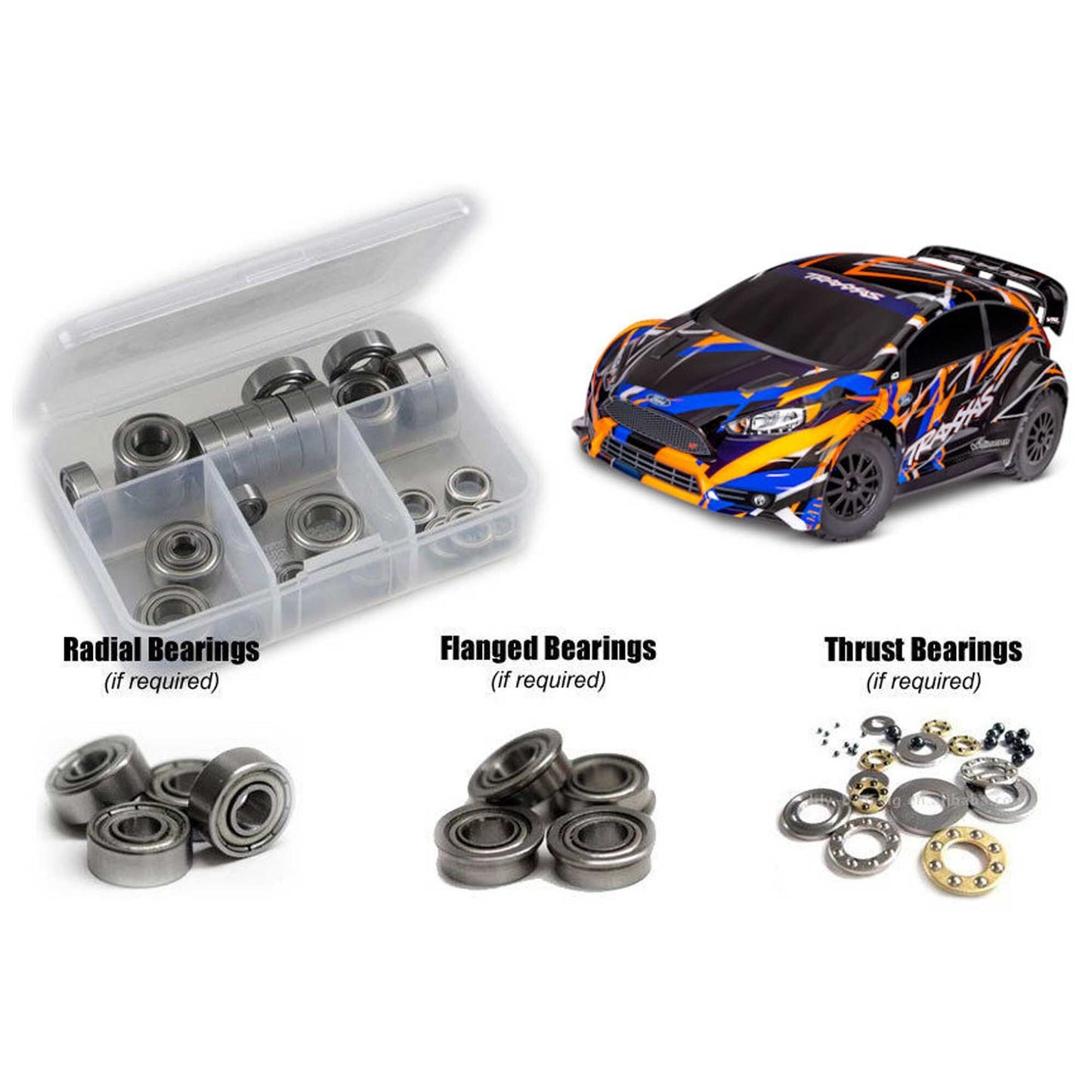 Traxxas Ford Fiesta ST Rally VXL Metal Shielded Bearing Kit (RCZTRA122B)