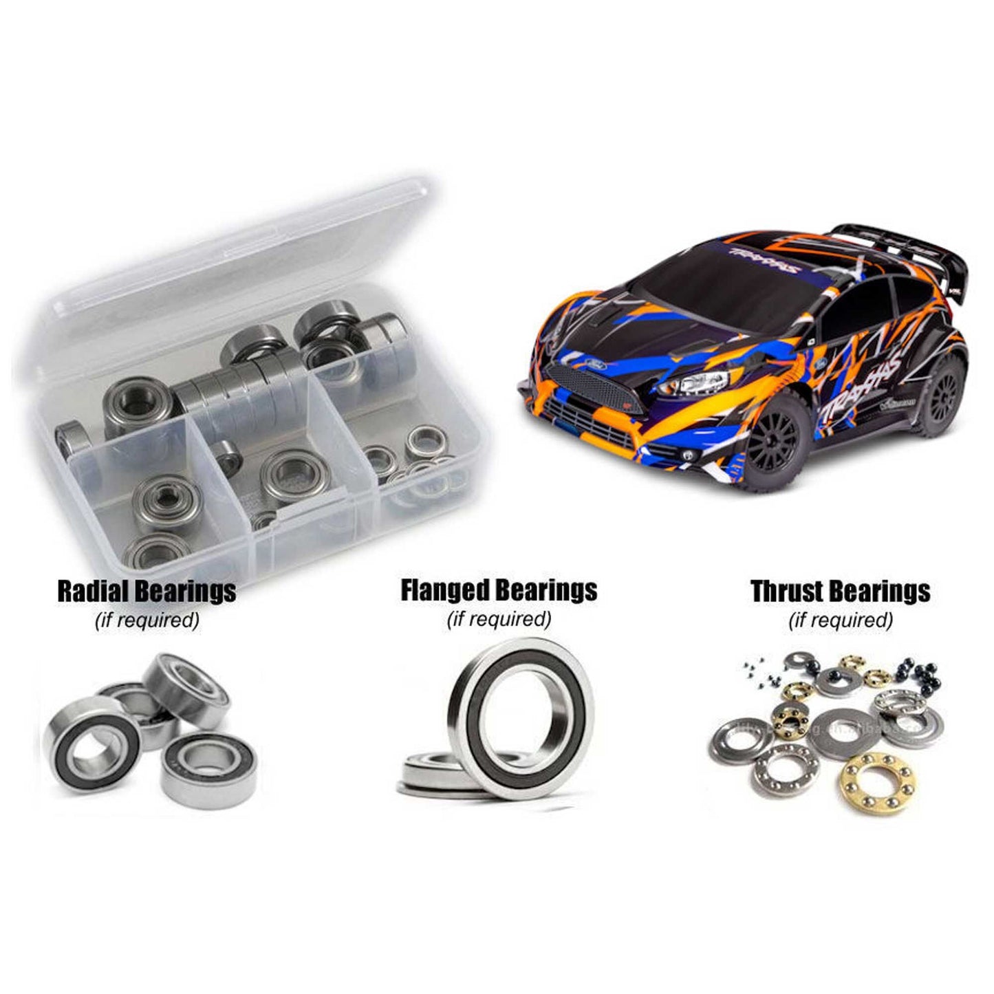 Traxxas Ford Fiesta ST Rally VXL Rubber Shielded Bearing Kit (RCZTRA122R)