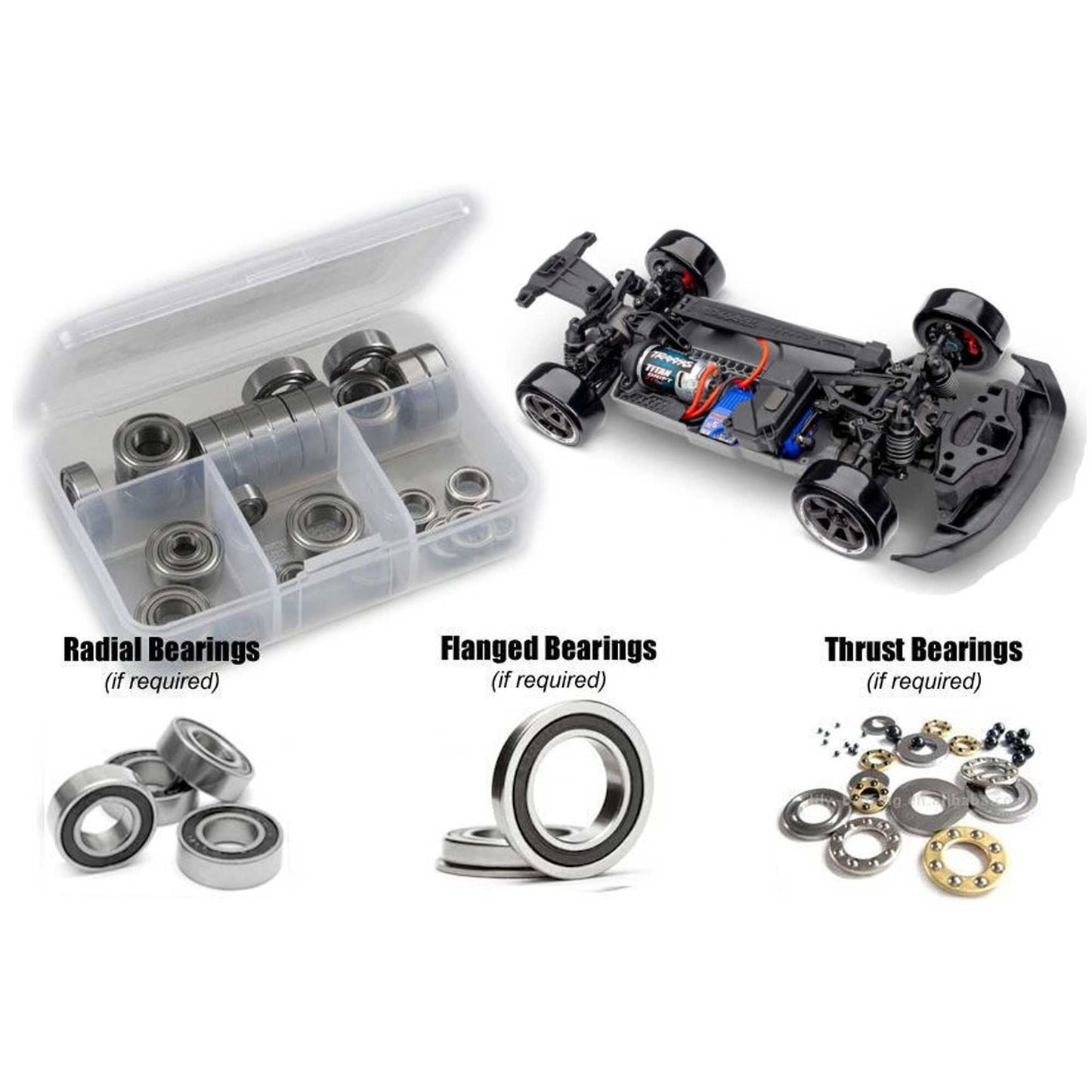 Rubber Shielded Bearing Kit for 1/10 Traxxas 4-Tec (RCZTRA126R)