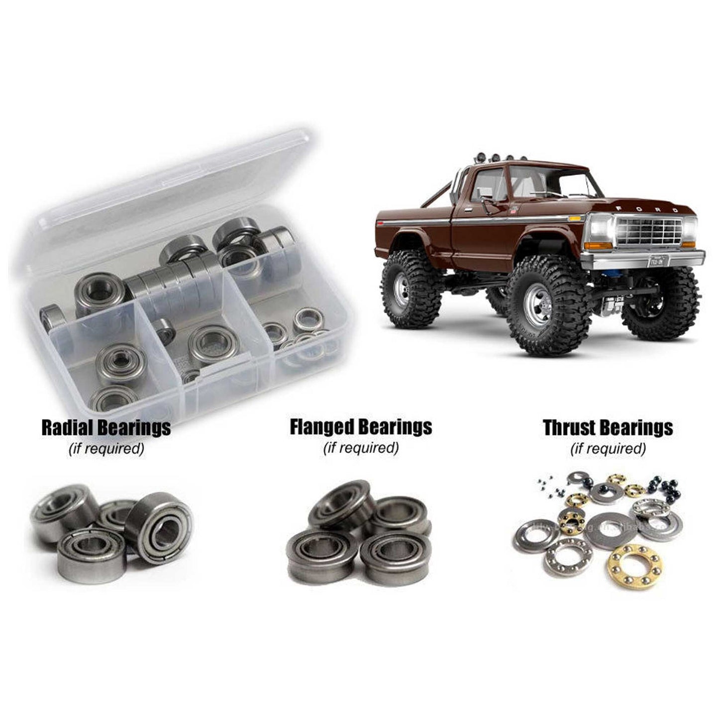 Metal Shielded Bearing Kit for 1/18 Traxxas TX4m F150 Ranger XLT (RCZTRA127B)