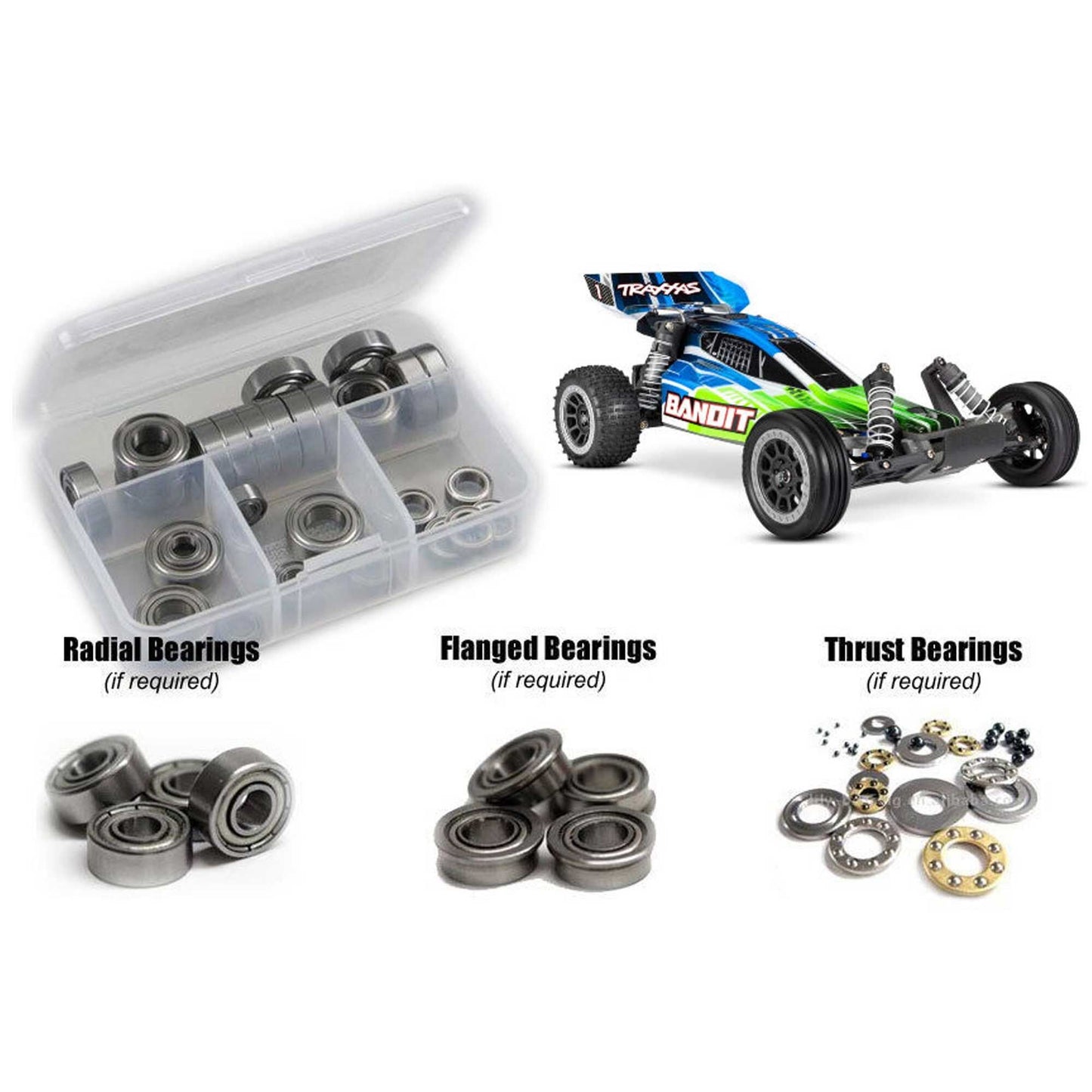 Metal Shielded Bearing Kit for 1/10 Traxxas Bandit XL (RCZTRA128B)