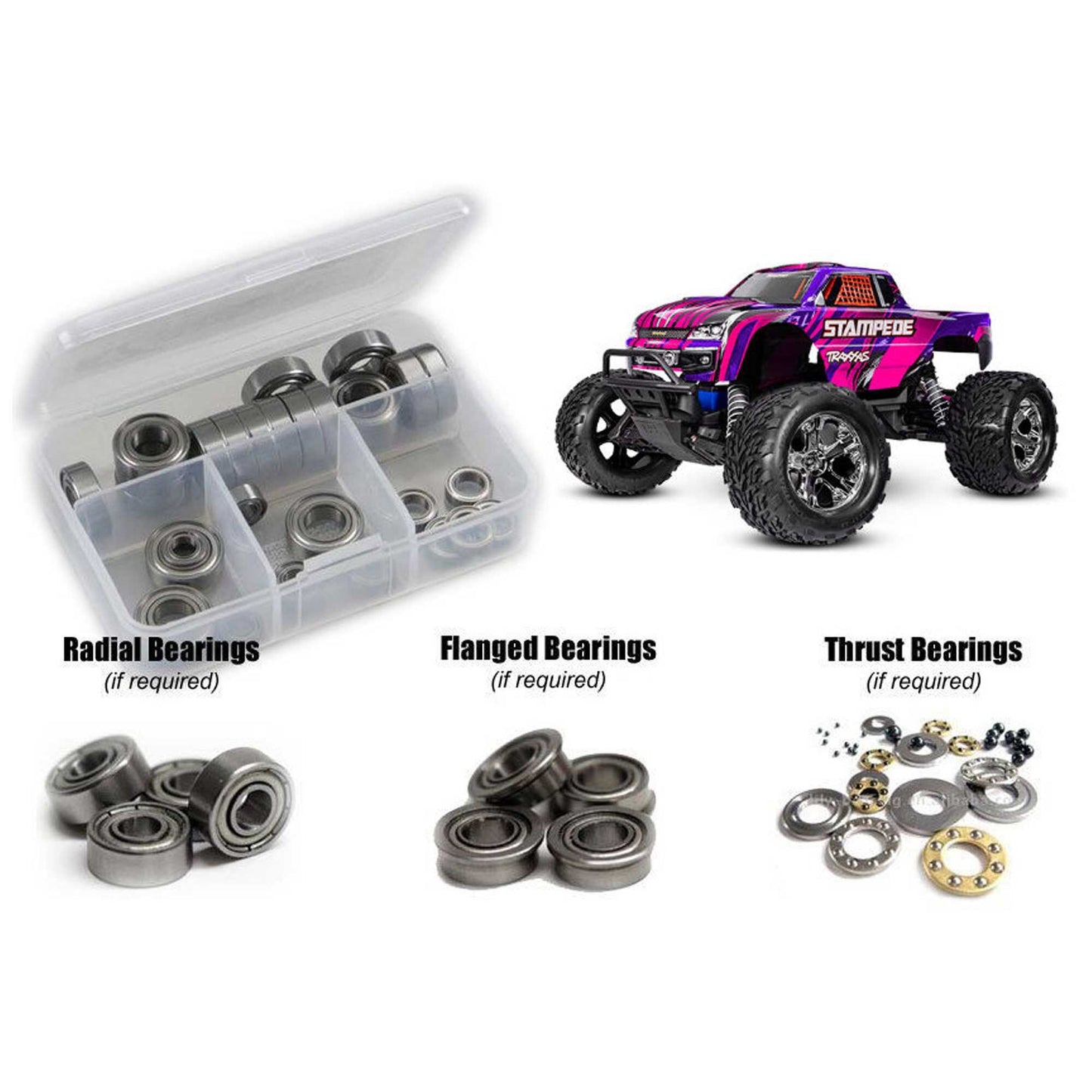 Metal Shielded Bearing Kit for 1/10 Traxxas Stampede XL5 (RCZTRA129B)